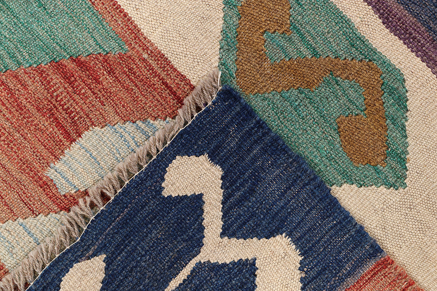 4' 6" x 6' 6  Multy Handmade Veggie Dye Kilim Rug Rectangular