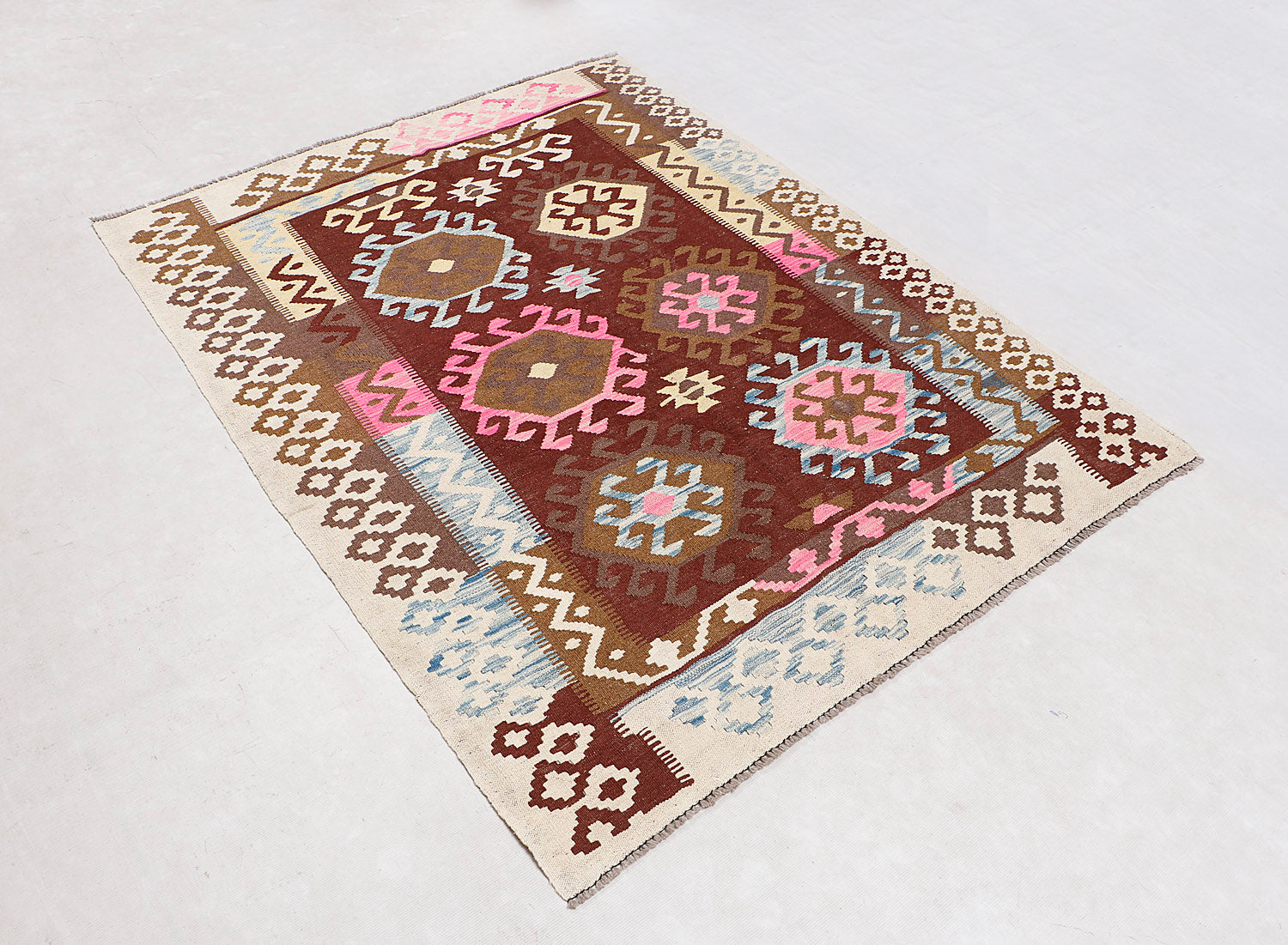 Multy Handmade Veggie Dye Kilim Rug Rectangular