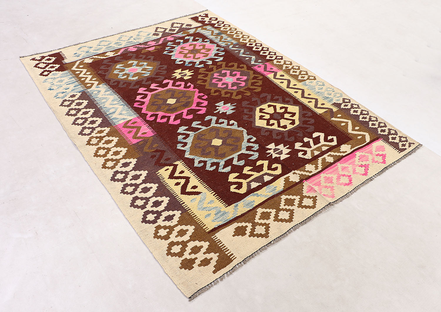 Multy Handmade Veggie Dye Kilim Rug Rectangular