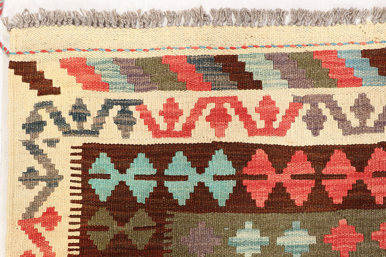 4' 6" x 6' 6  Multy Handmade Veggie Dye Kilim Rug Rectangular