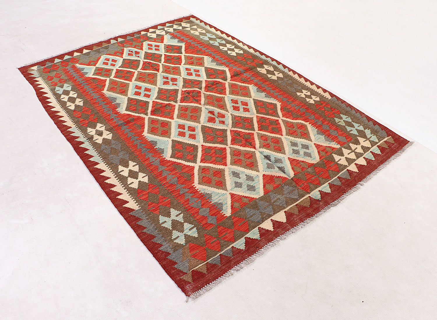 5' X 7'  Multy Handmade Veggie Dye Kilim Rug Rectangular