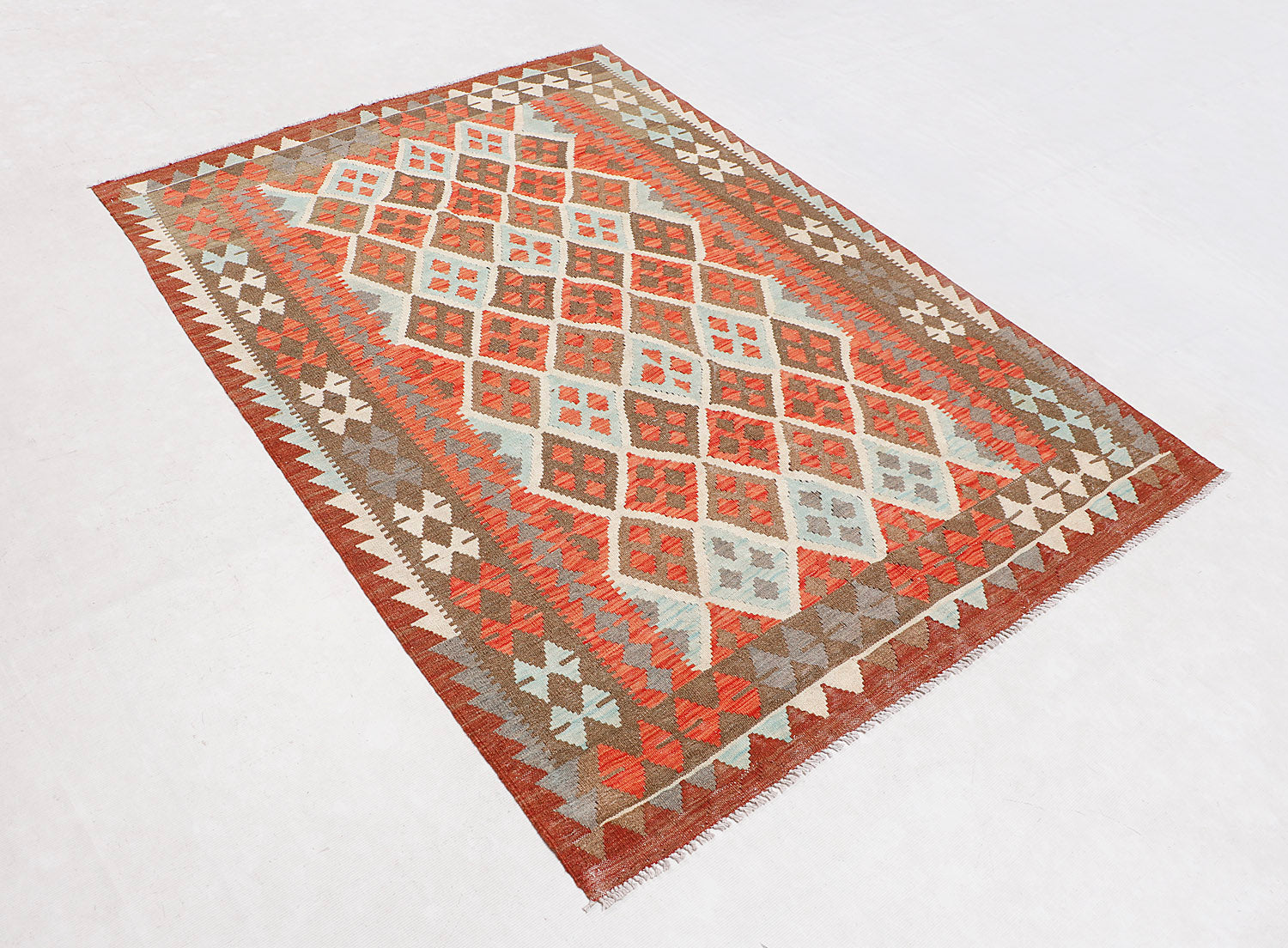 5' X 7'  Multy Handmade Veggie Dye Kilim Rug Rectangular