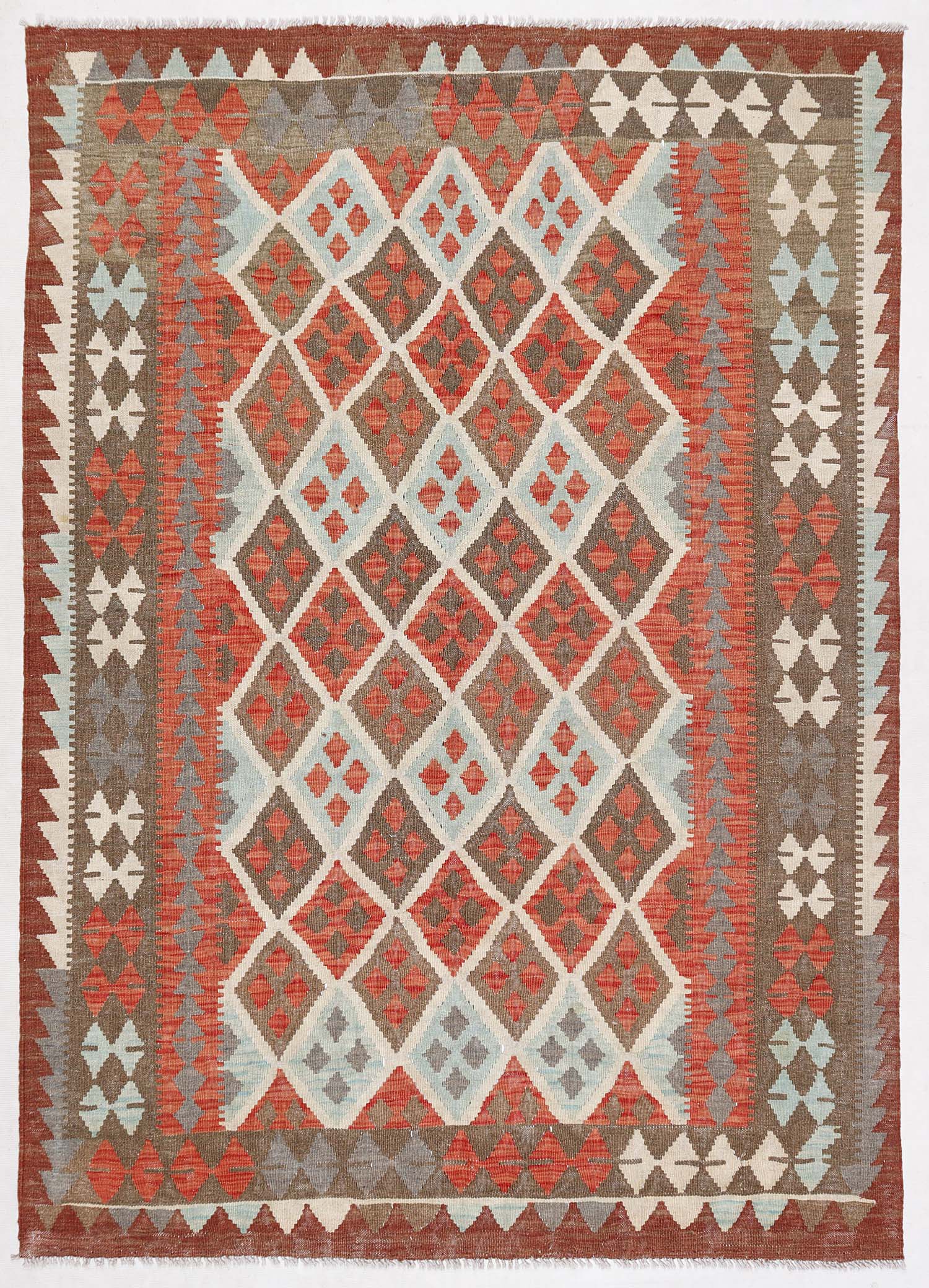 5' X 7'  Multy Handmade Veggie Dye Kilim Rug Rectangular