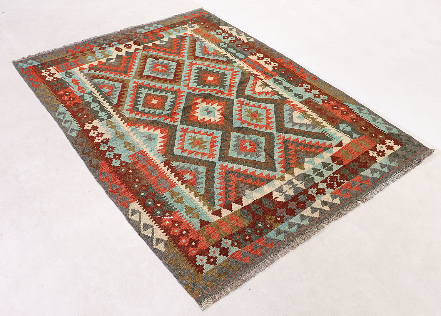 Multy Handmade Veggie Dye Kilim Rug Rectangular