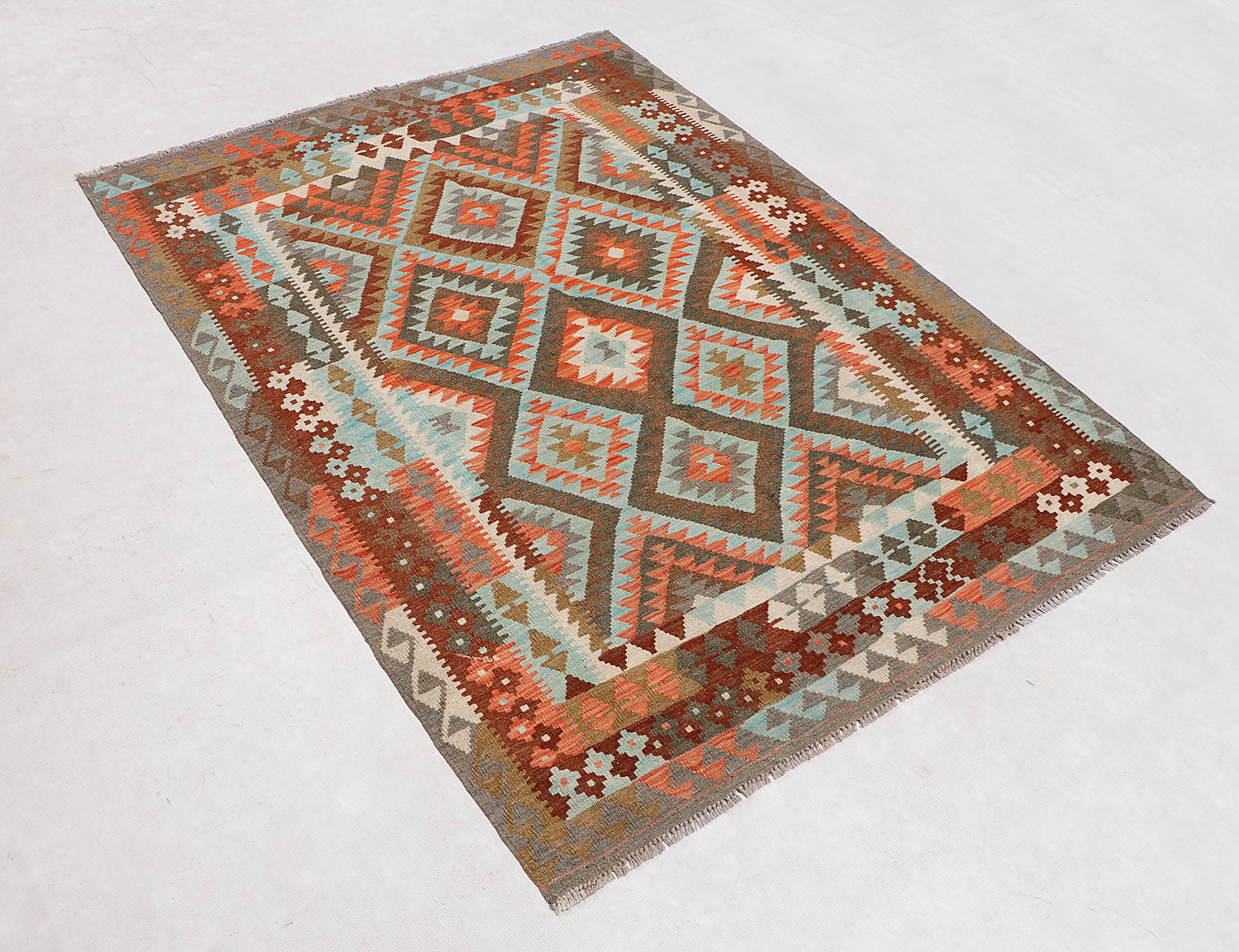 Multy Handmade Veggie Dye Kilim Rug Rectangular