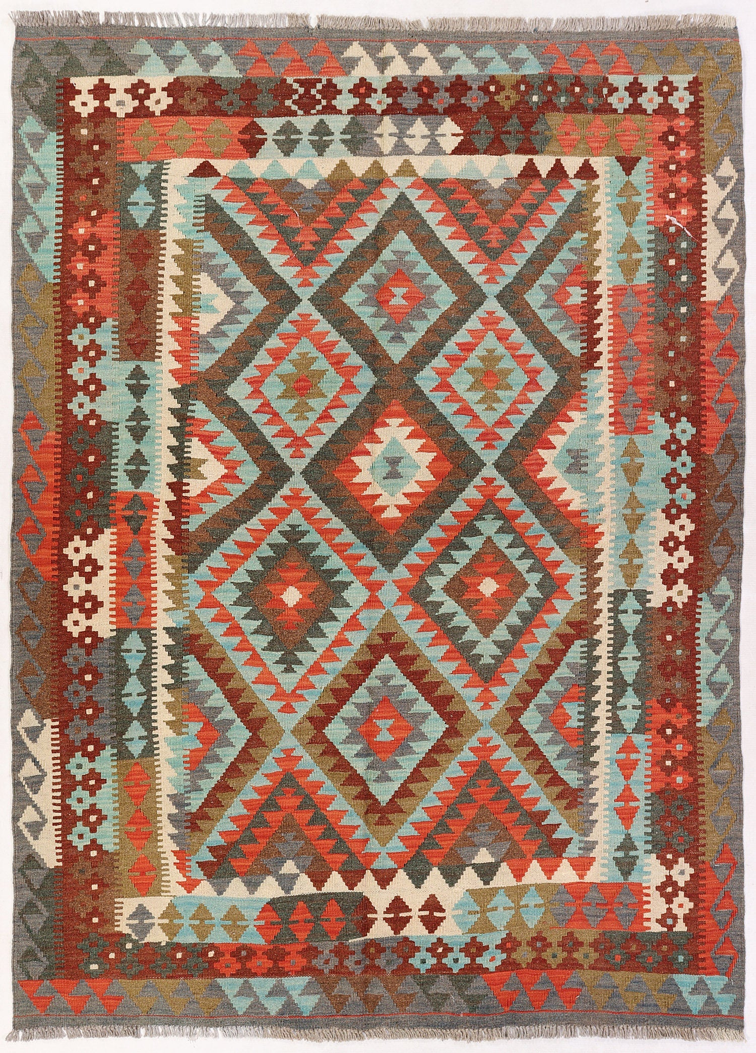 Multy Handmade Veggie Dye Kilim Rug Rectangular