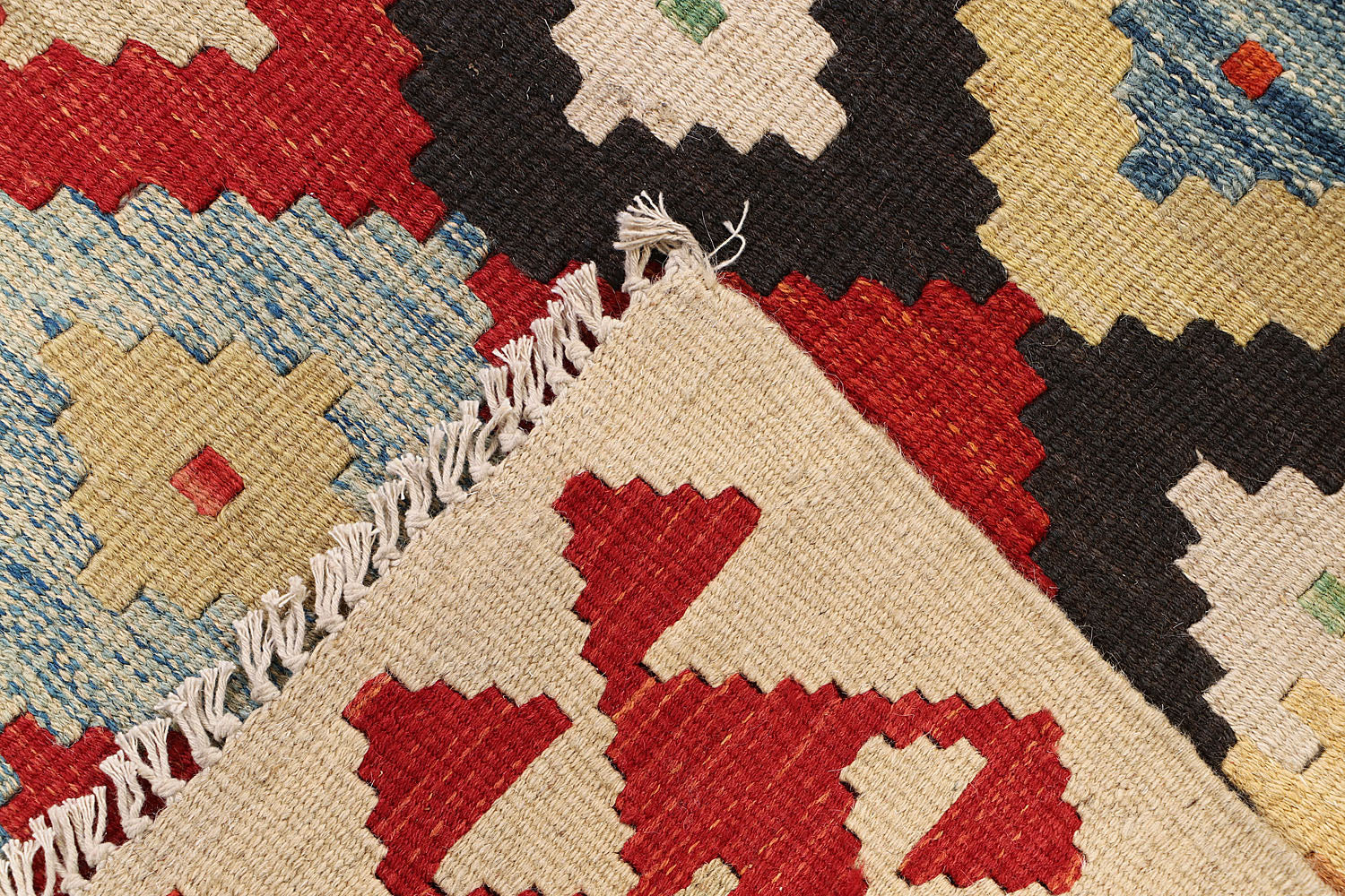 4' 6" x 6' 6  Multy Handmade Veggie Dye Kilim Rug Rectangular
