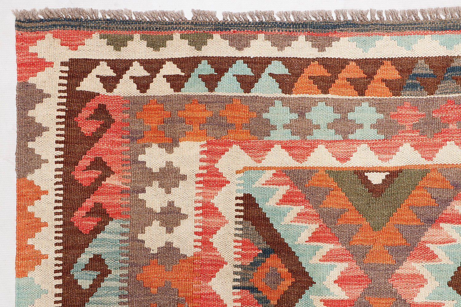 4' 6" x 6' 6  Multy Handmade Veggie Dye Kilim Rug Rectangular