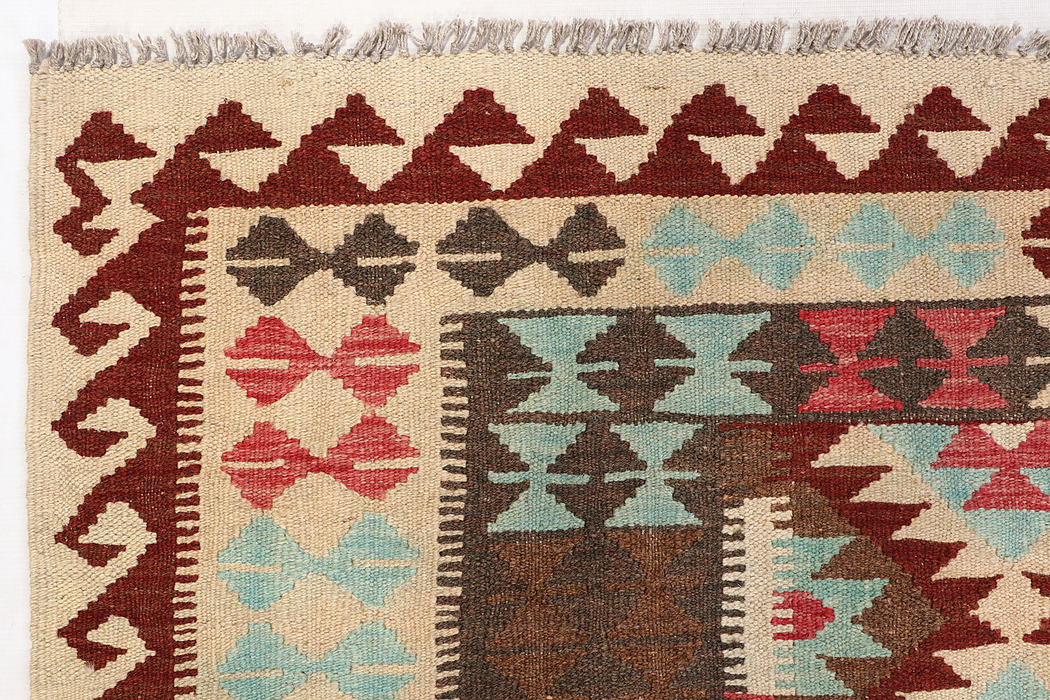4' 6" x 6' 6  Multy Handmade Veggie Dye Kilim Rug Rectangular