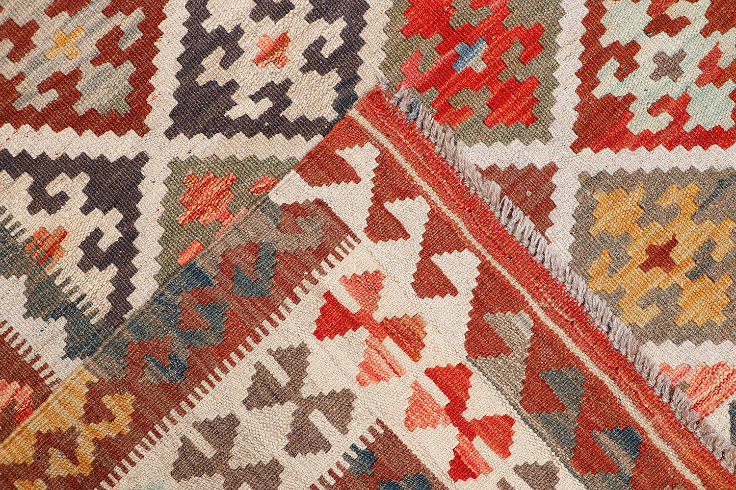 5' X 7'  Multy Handmade Veggie Dye Kilim Rug Rectangular