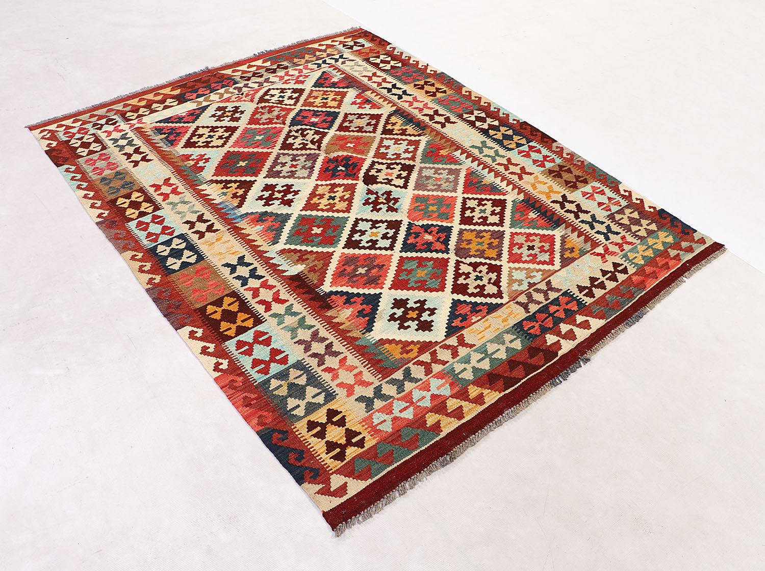 5' X 7'  Multy Handmade Veggie Dye Kilim Rug Rectangular