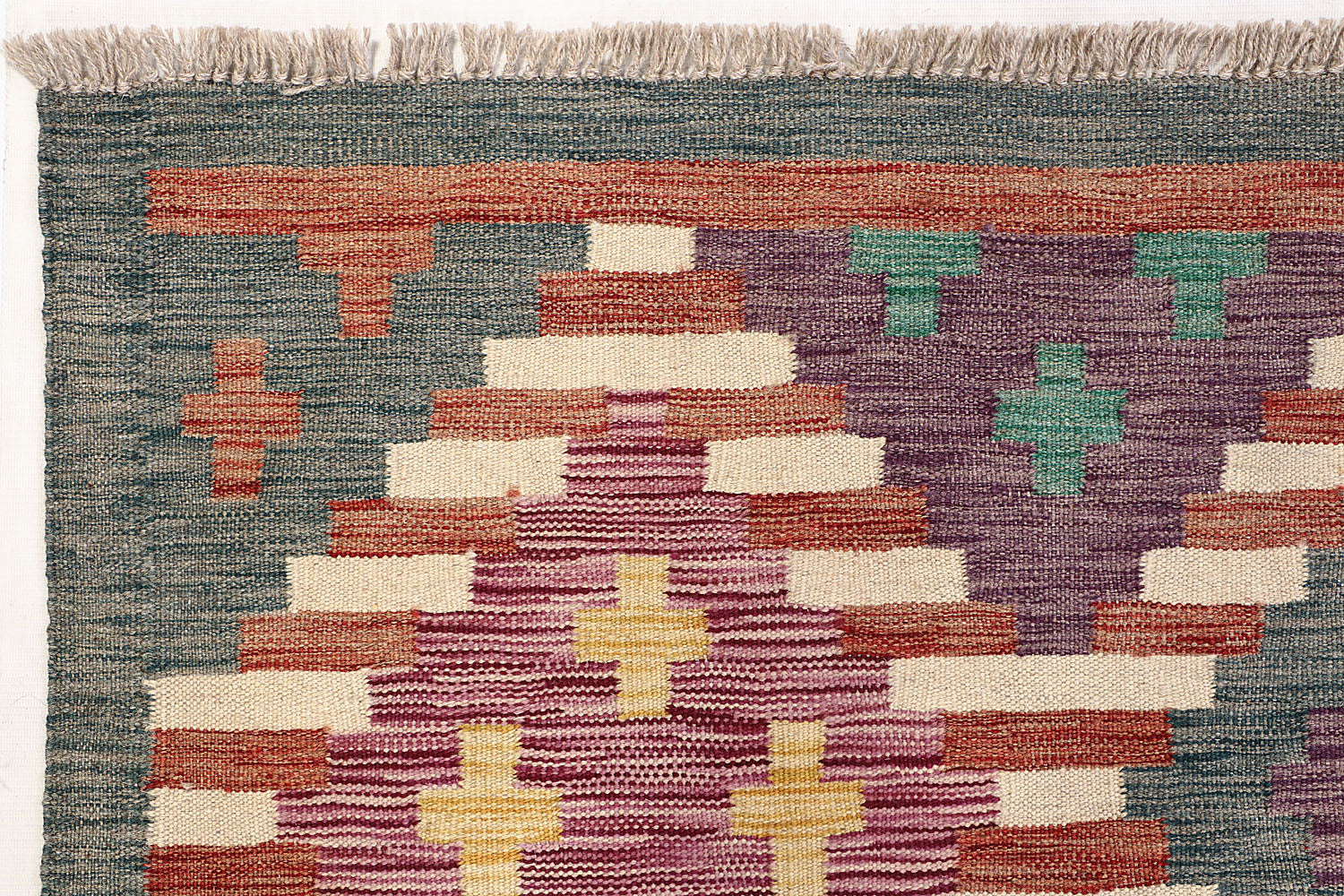 4' 6" x 6' 6  Multy Handmade Veggie Dye Kilim Rug Rectangular