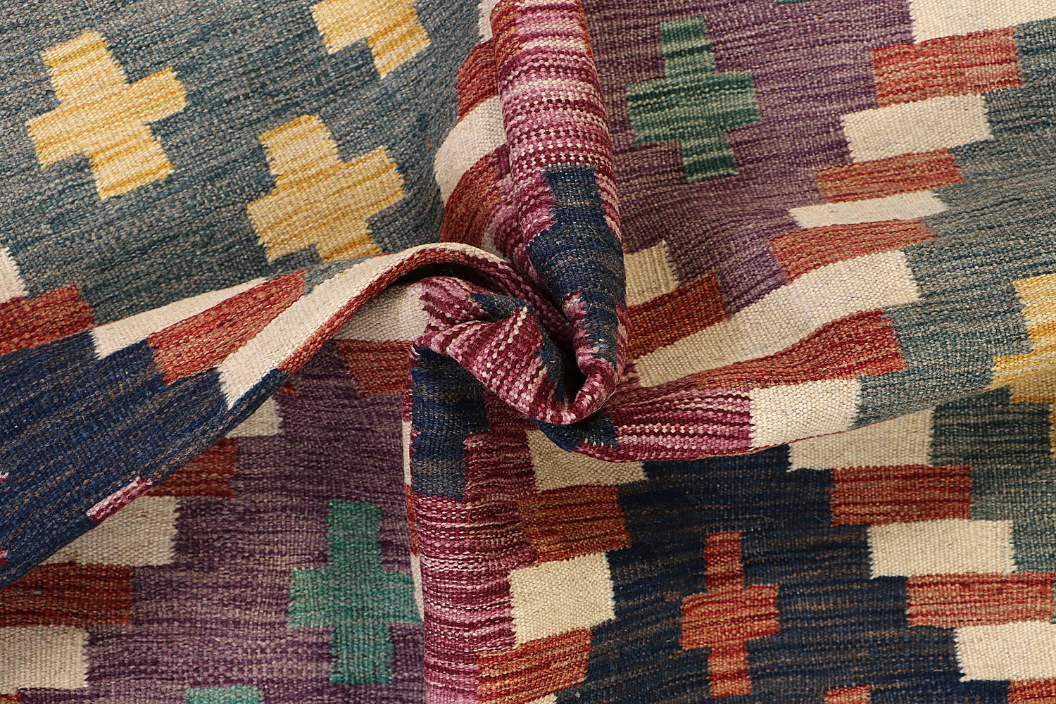 4' 6" x 6' 6  Multy Handmade Veggie Dye Kilim Rug Rectangular