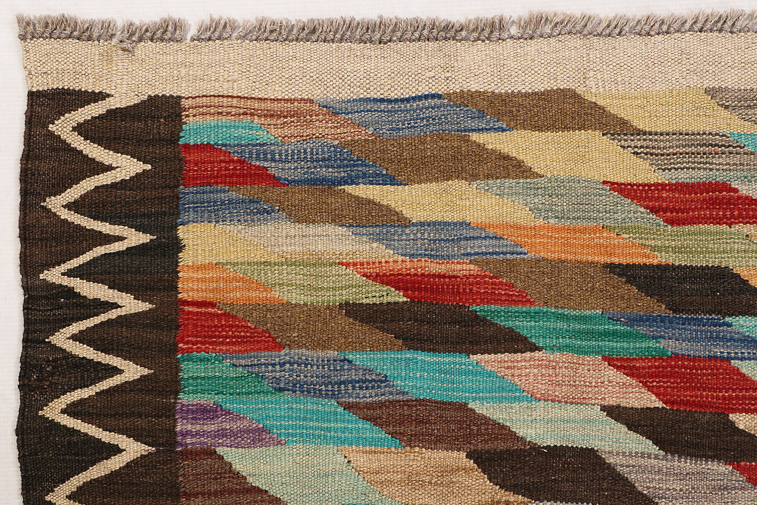 4' 6" x 6' 6  Multy Handmade Veggie Dye Kilim Rug Rectangular