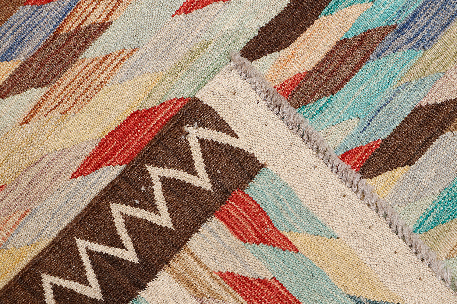 4' 6" x 6' 6  Multy Handmade Veggie Dye Kilim Rug Rectangular