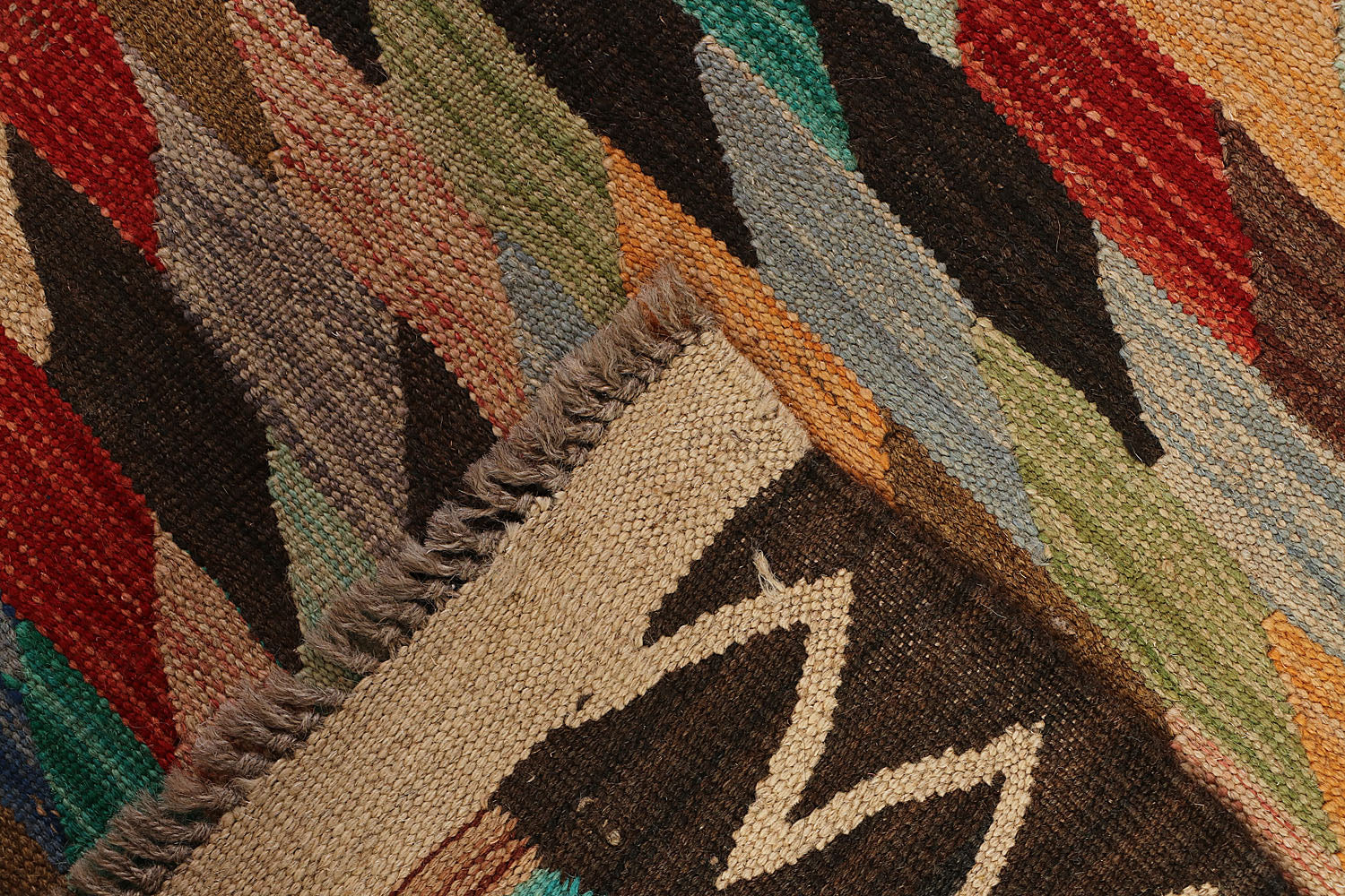 4' 6" x 6' 6  Multy Handmade Veggie Dye Kilim Rug Rectangular