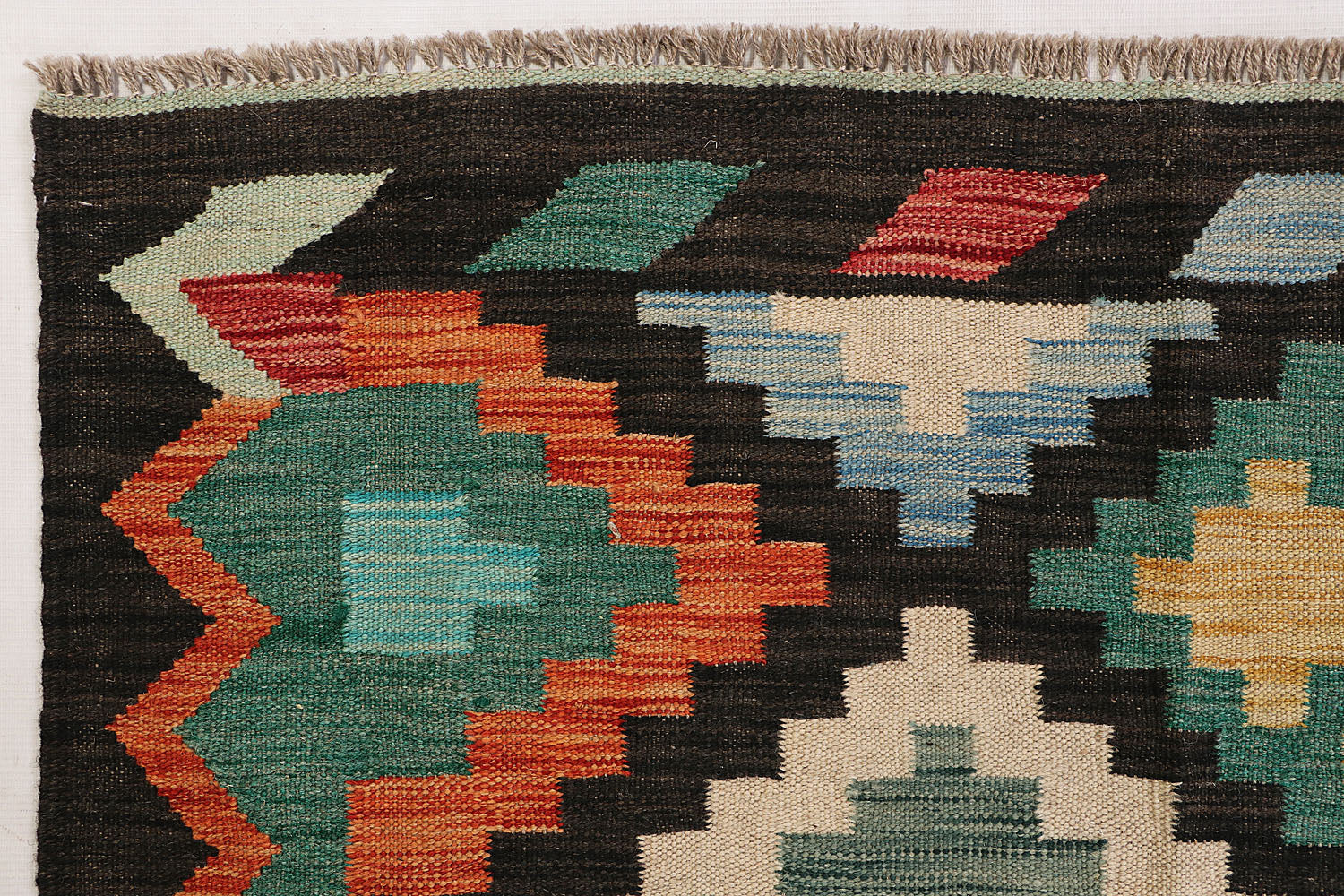 4' 6" x 6' 6  Multy Handmade Veggie Dye Kilim Rug Rectangular