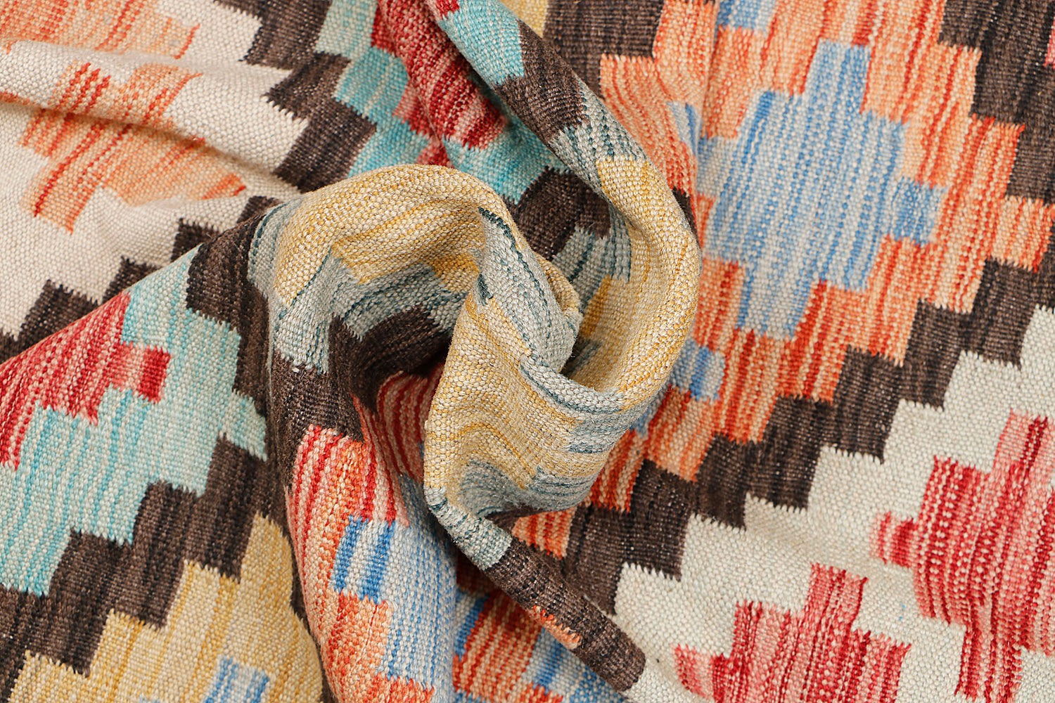 4' 6" x 6' 6  Multy Handmade Veggie Dye Kilim Rug Rectangular