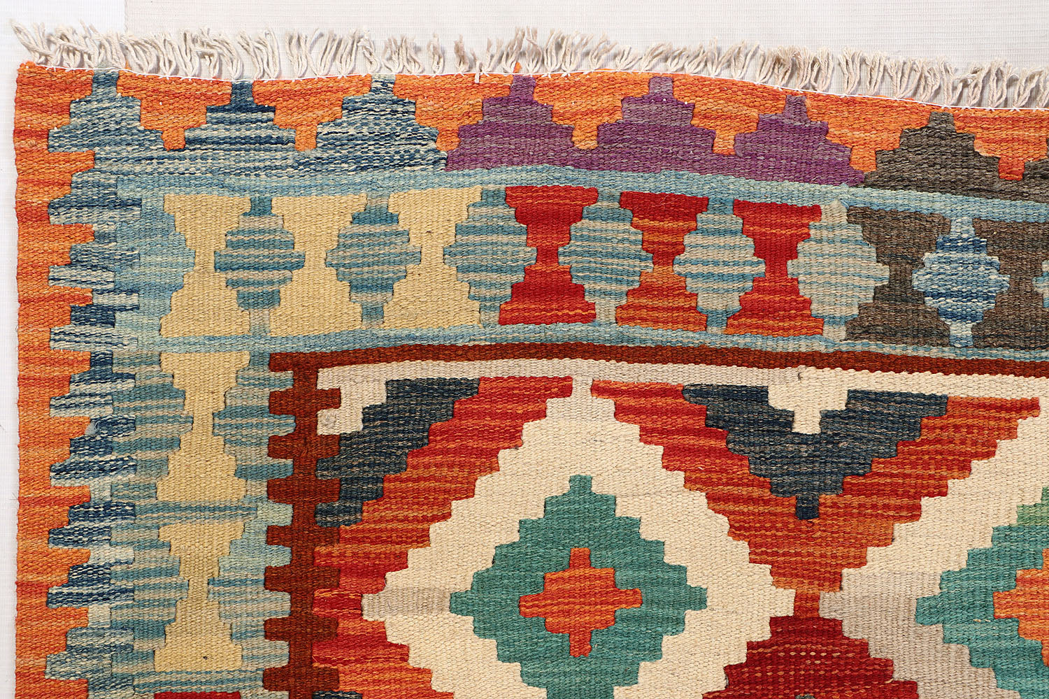 4' 6" x 6' 6  Multy Handmade Veggie Dye Kilim Rug Rectangular
