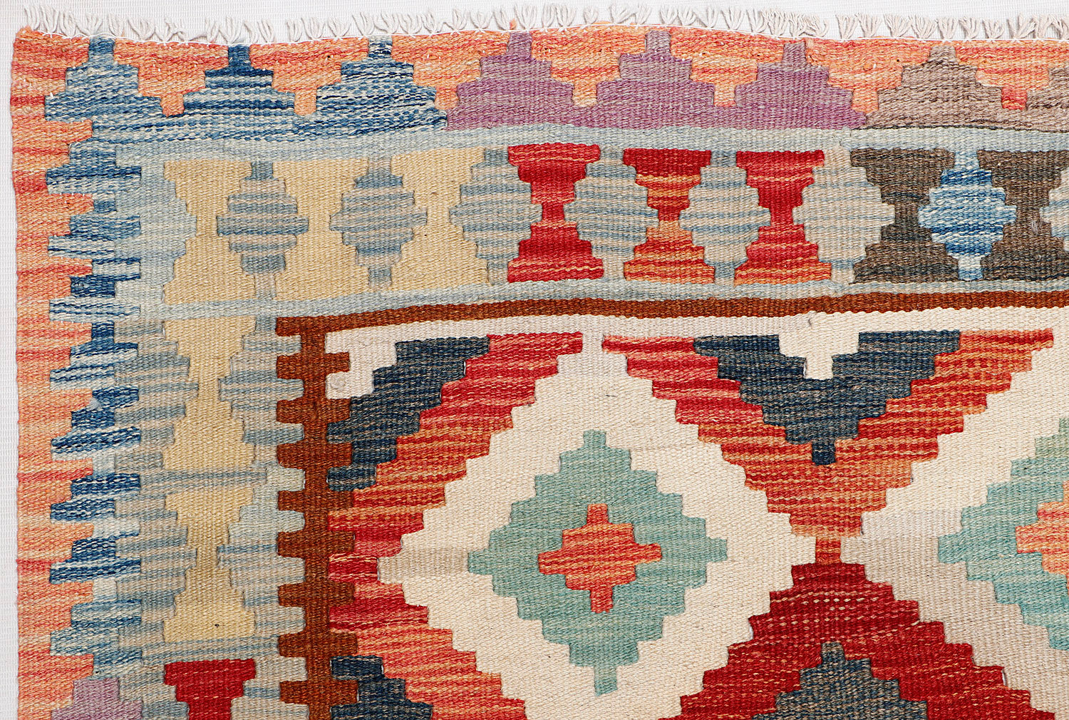 4' 6" x 6' 6  Multy Handmade Veggie Dye Kilim Rug Rectangular