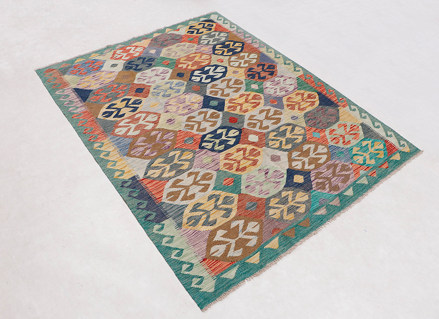 Multy Handmade Veggie Dye Kilim Rug Rectangular