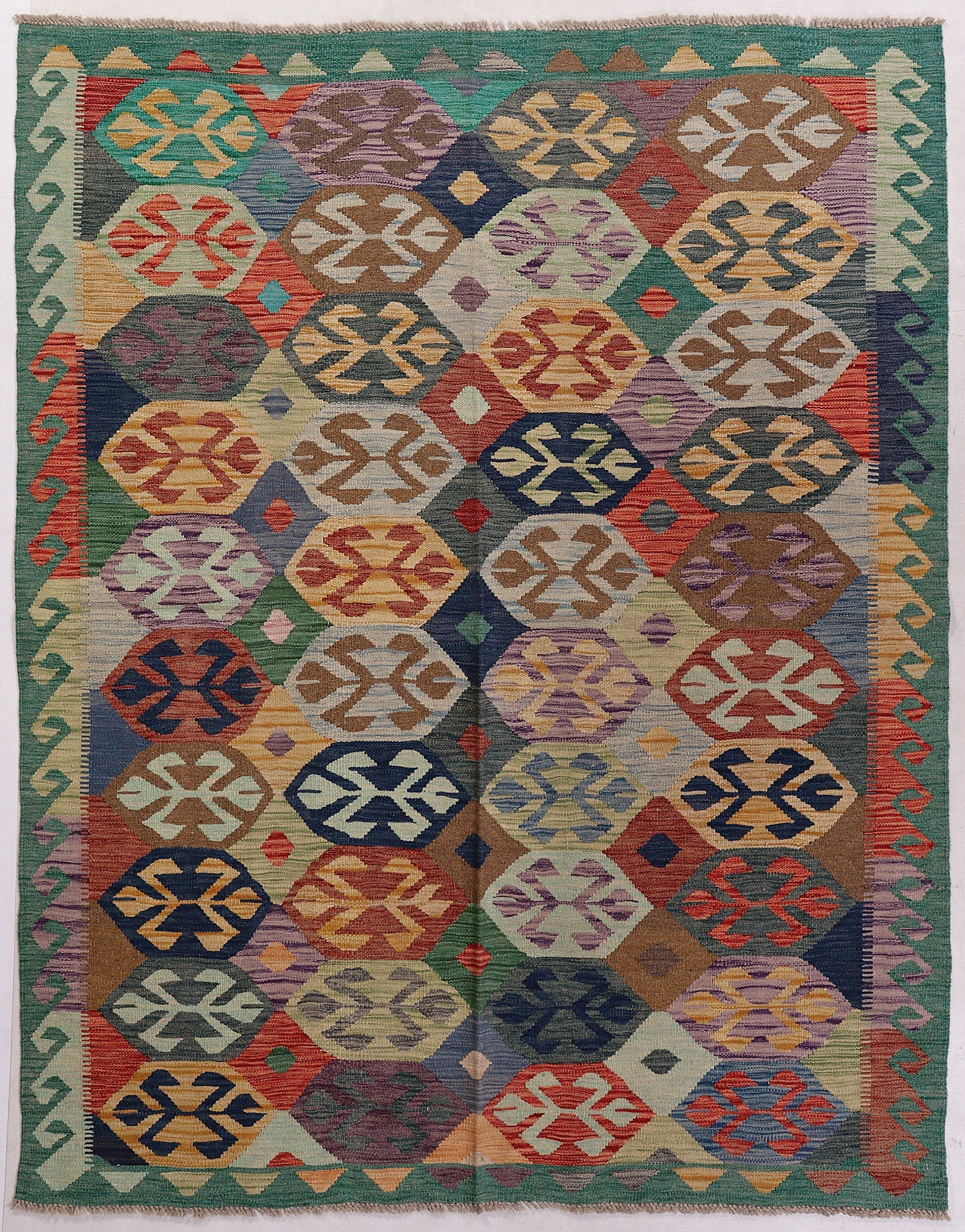 Multy Handmade Veggie Dye Kilim Rug Rectangular