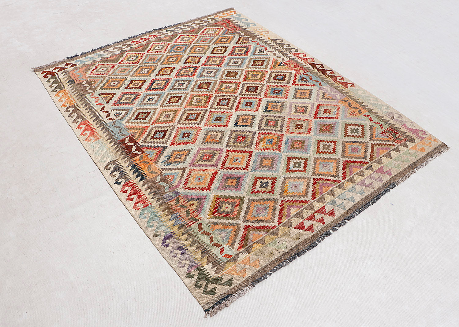 Multy Handmade Veggie Dye Kilim Rug Rectangular