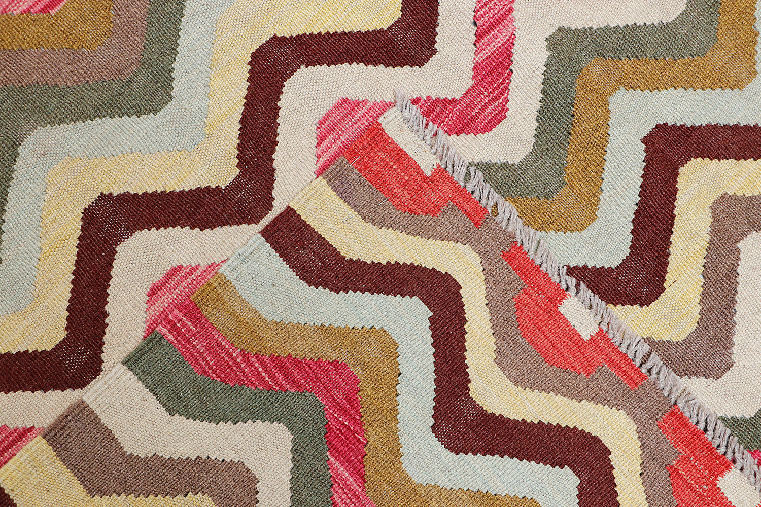 5' 6" X 8'  Multy Handmade Veggie Dye Kilim Rug Rectangular