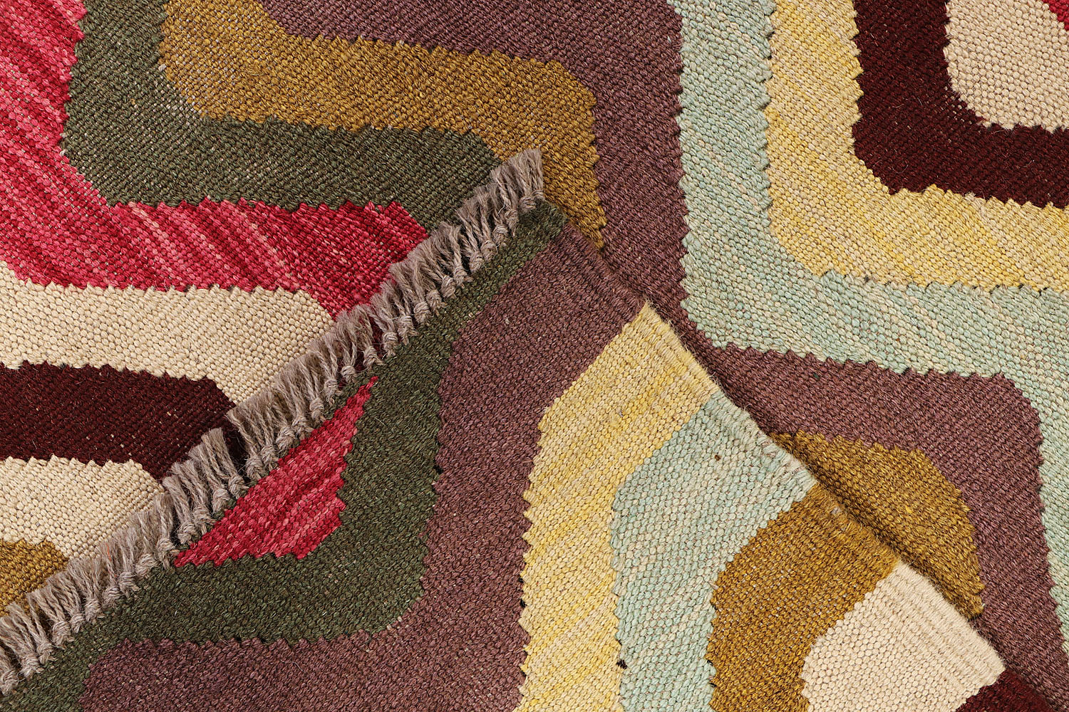 5' 6" X 8'  Multy Handmade Veggie Dye Kilim Rug Rectangular
