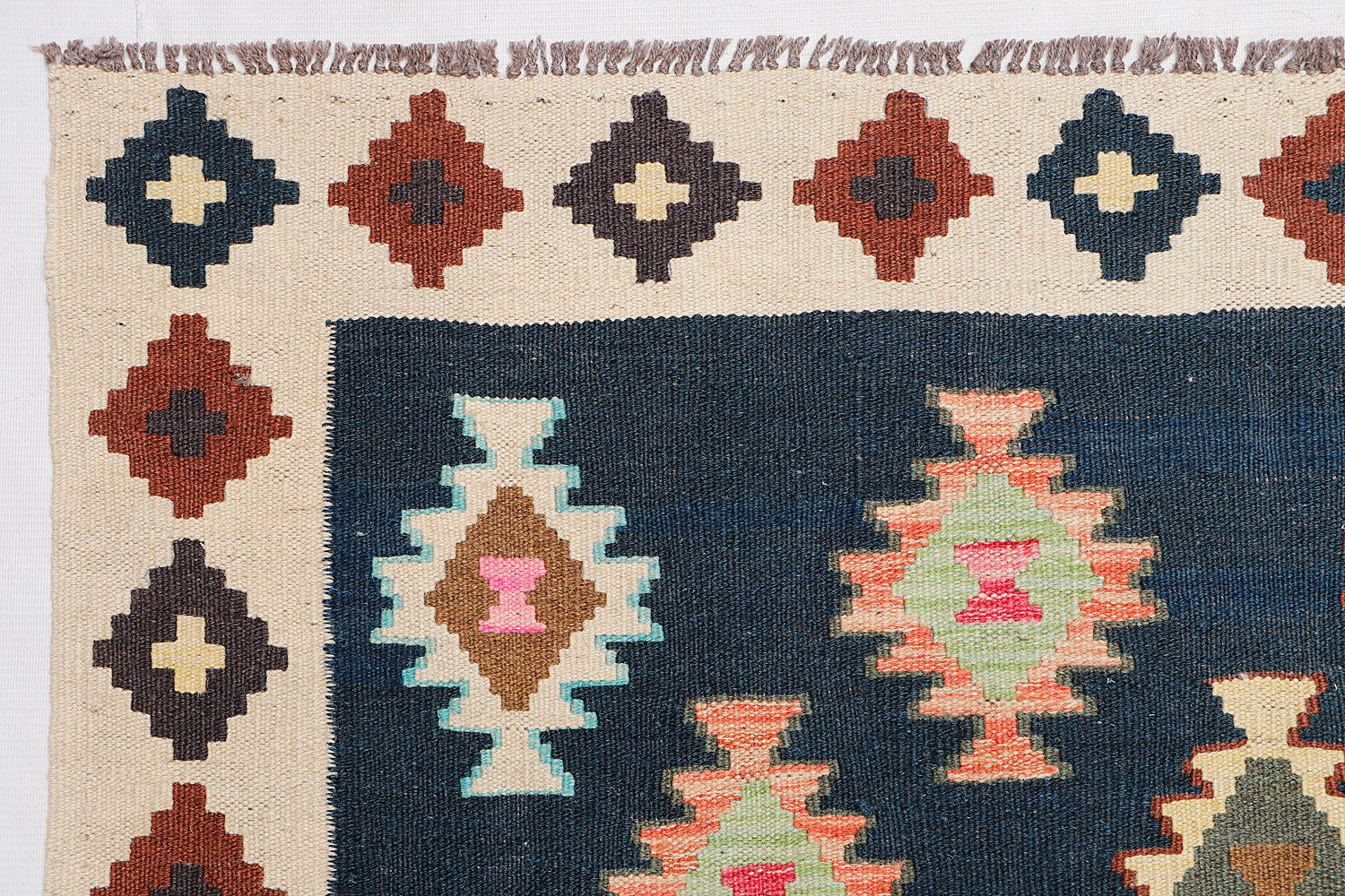 5' 6" X 8'  Multy Handmade Veggie Dye Kilim Rug Rectangular
