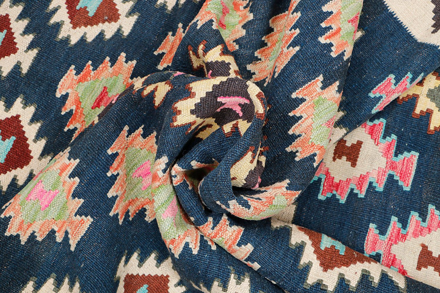 5' 6" X 8'  Multy Handmade Veggie Dye Kilim Rug Rectangular