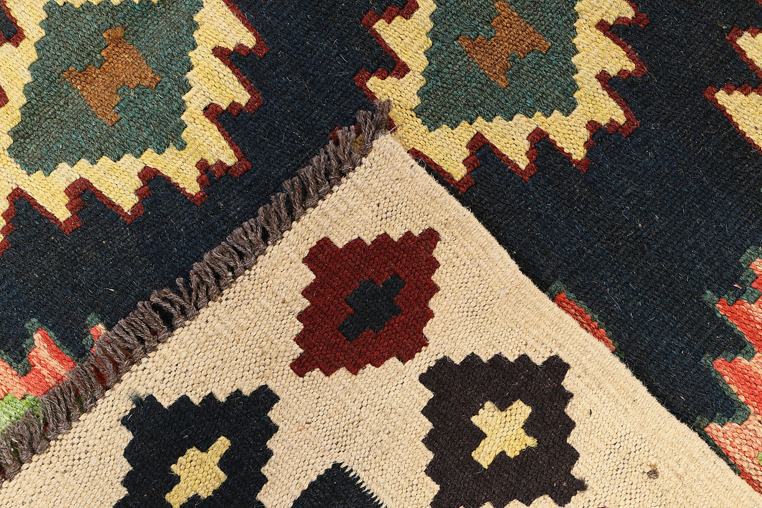 5' 6" X 8'  Multy Handmade Veggie Dye Kilim Rug Rectangular