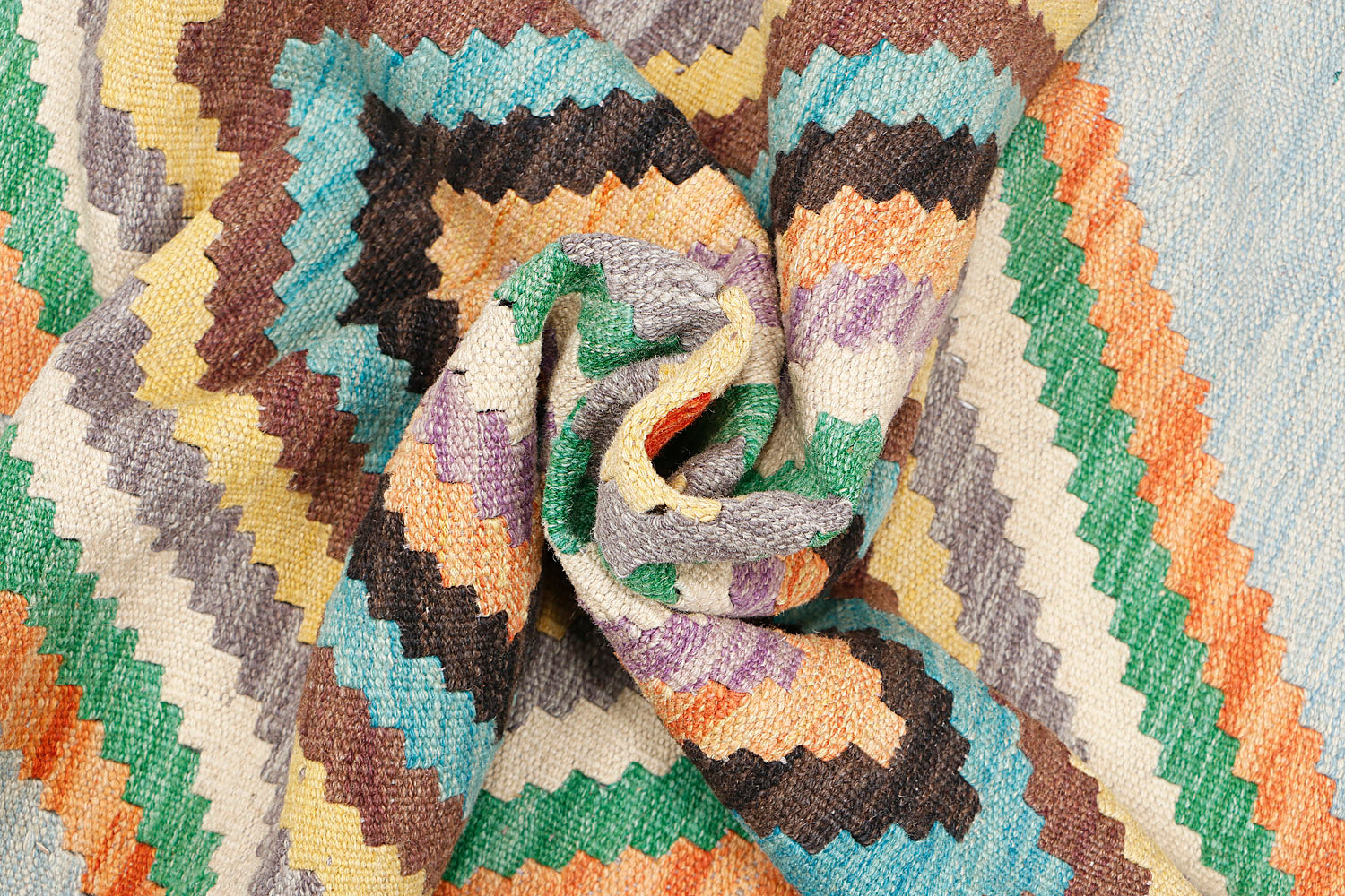 5' 6" X 8'  Multy Handmade Veggie Dye Kilim Rug Rectangular
