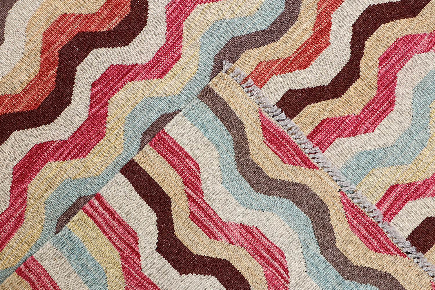 5' 6" X 8'  Multy Handmade Veggie Dye Kilim Rug Rectangular