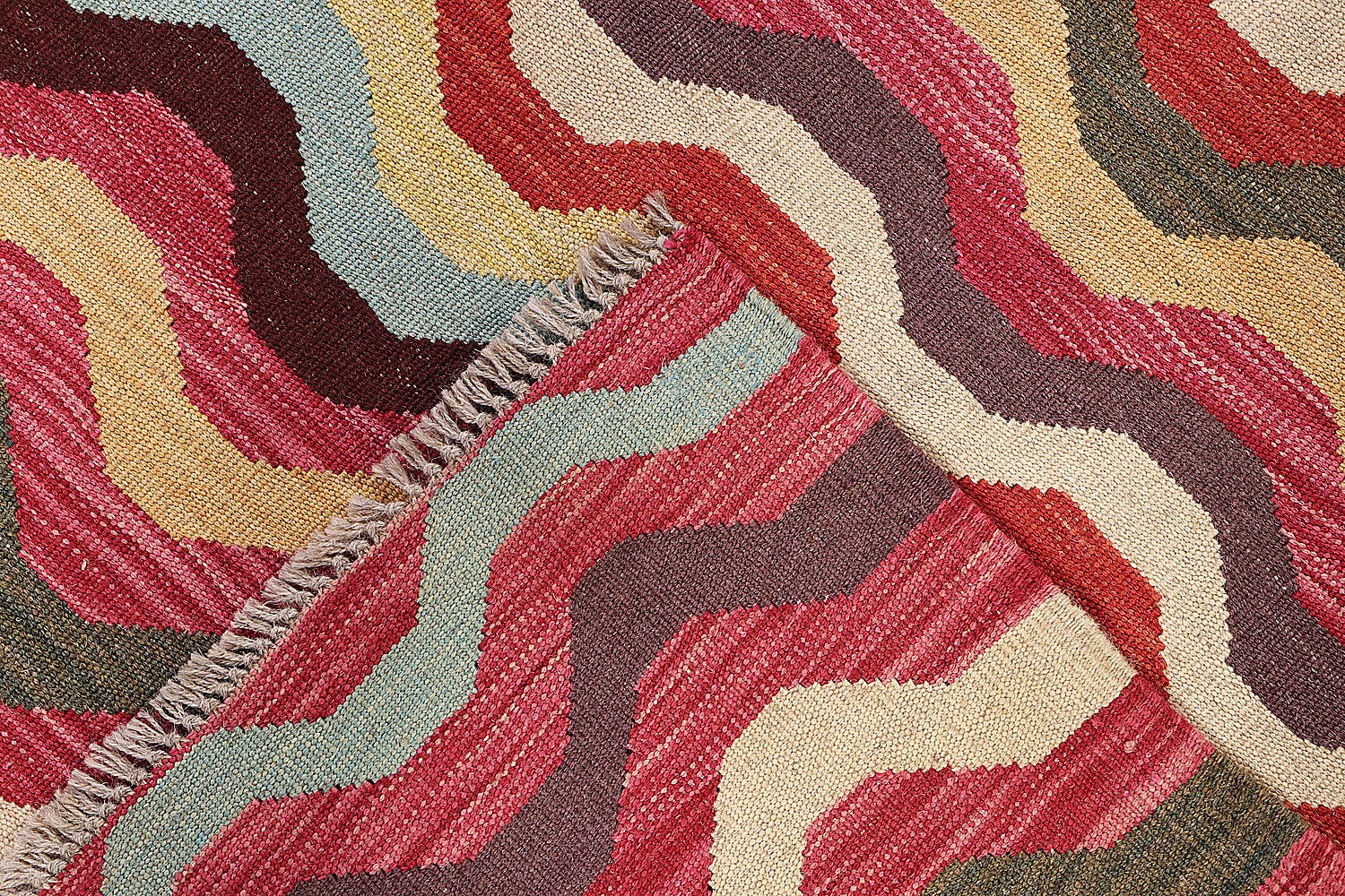 5' 6" X 8'  Multy Handmade Veggie Dye Kilim Rug Rectangular