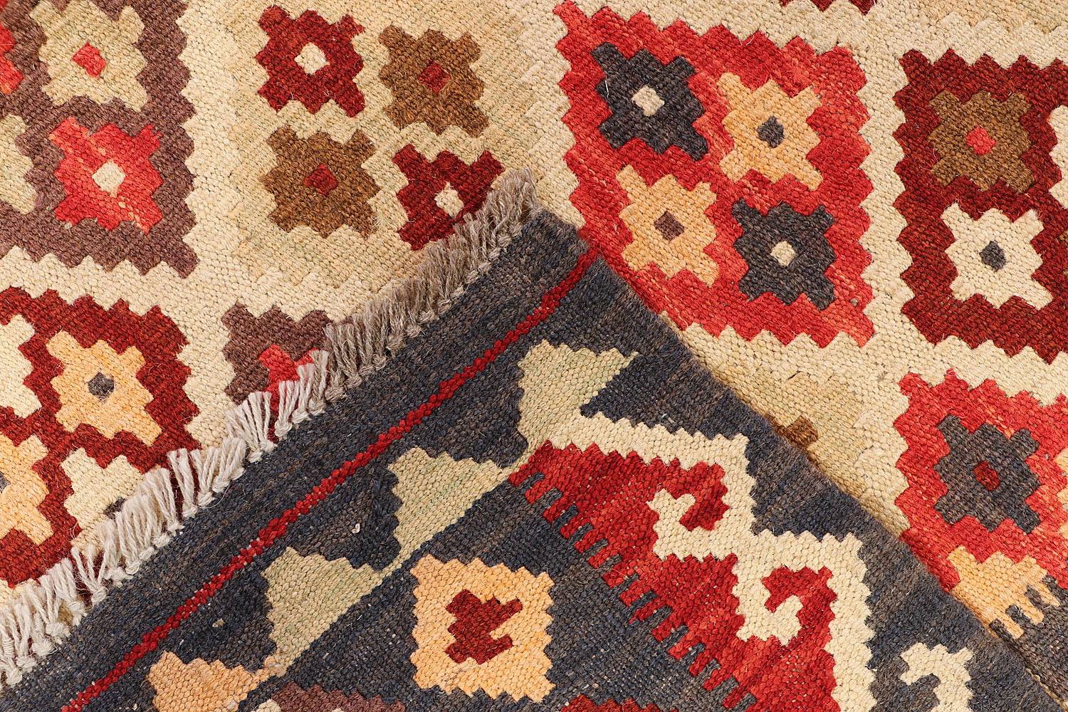 5' 6" X 8'  Multy Handmade Veggie Dye Kilim Rug Rectangular