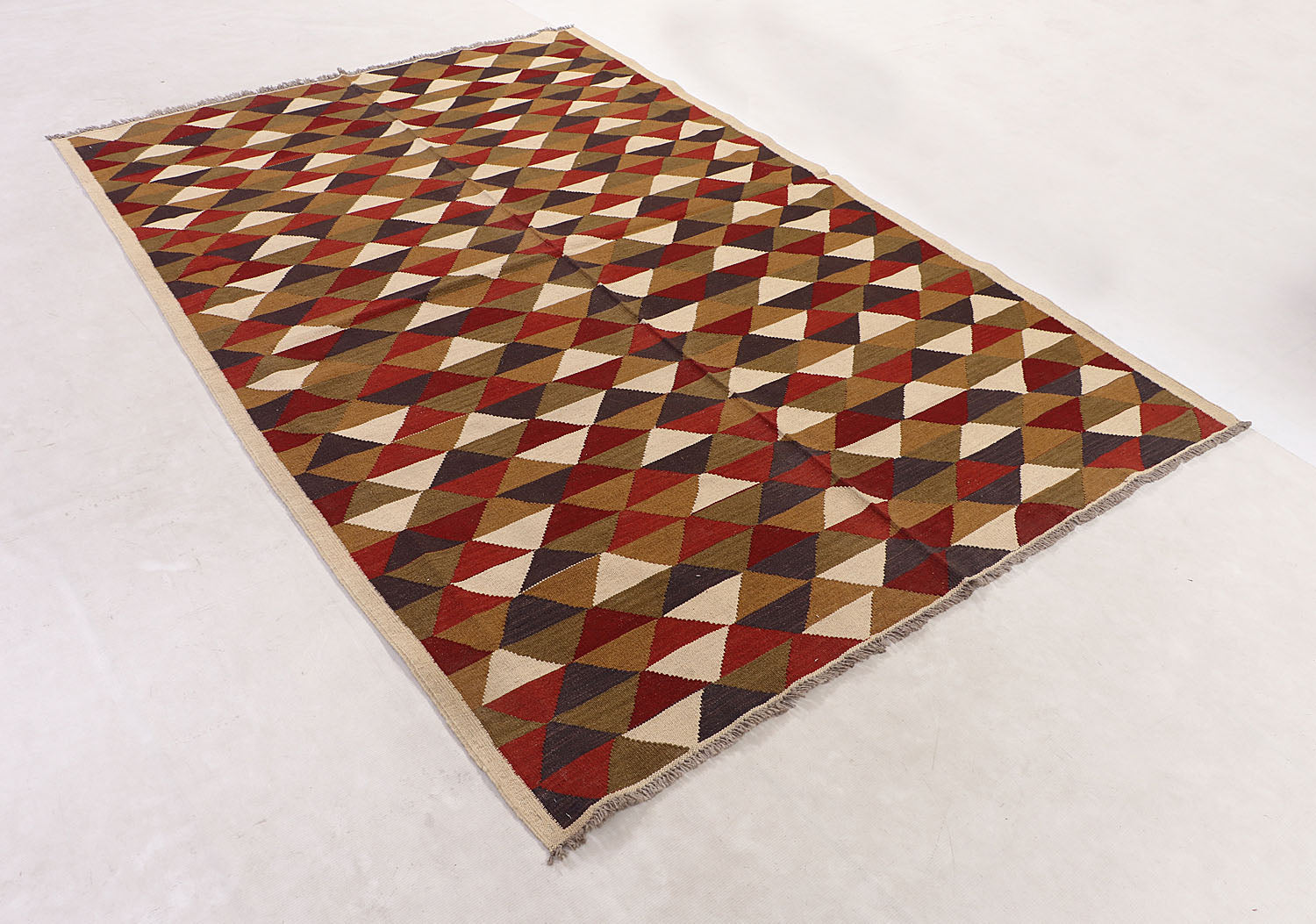 5' 6" X 8'  Multy Handmade Veggie Dye Kilim Rug Rectangular
