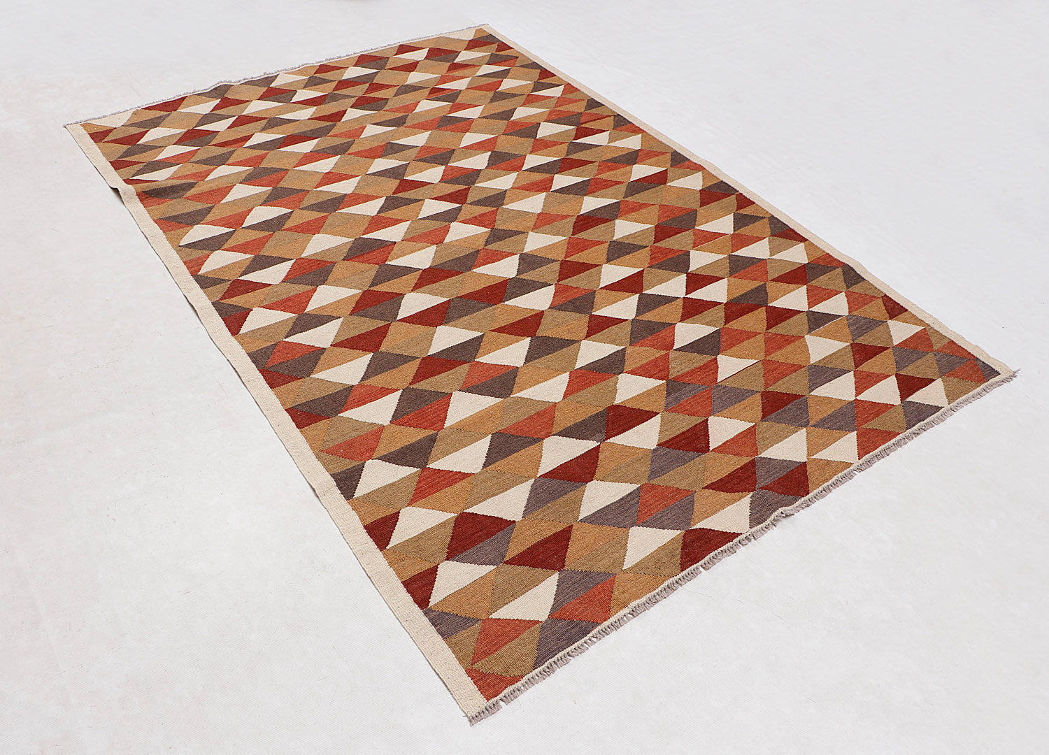 5' 6" X 8'  Multy Handmade Veggie Dye Kilim Rug Rectangular