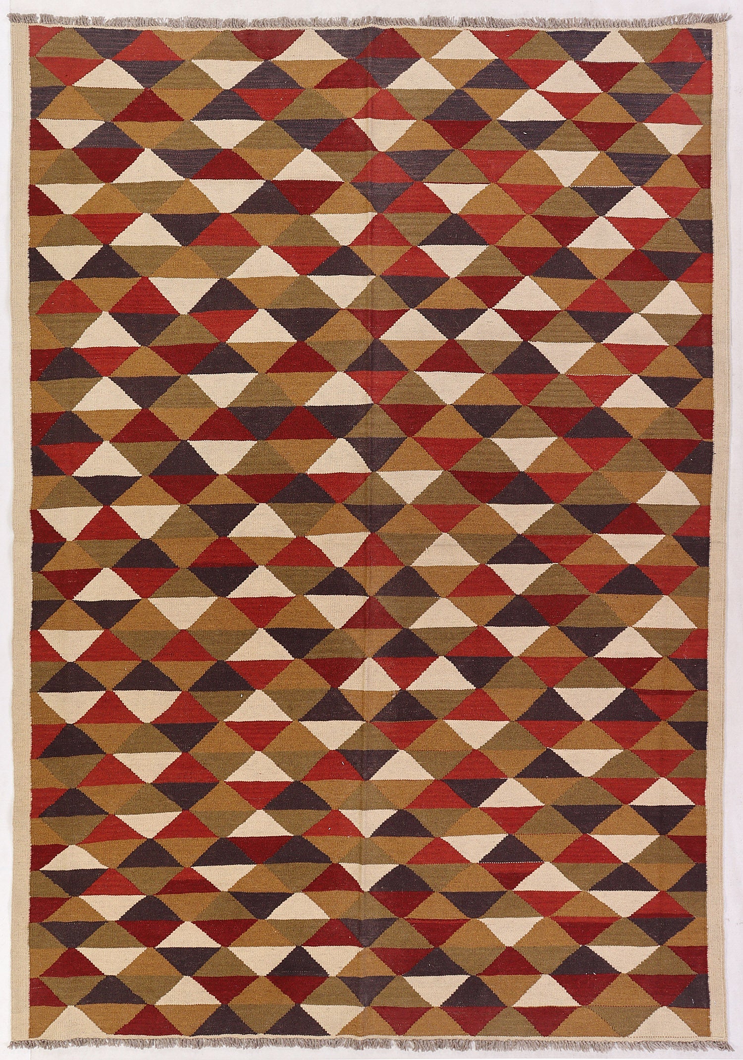 5' 6" X 8'  Multy Handmade Veggie Dye Kilim Rug Rectangular