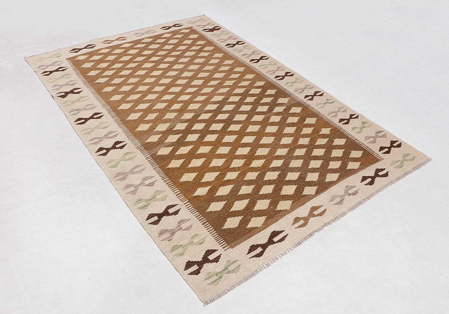 5' 6" X 8'  Multy Handmade Veggie Dye Kilim Rug Rectangular