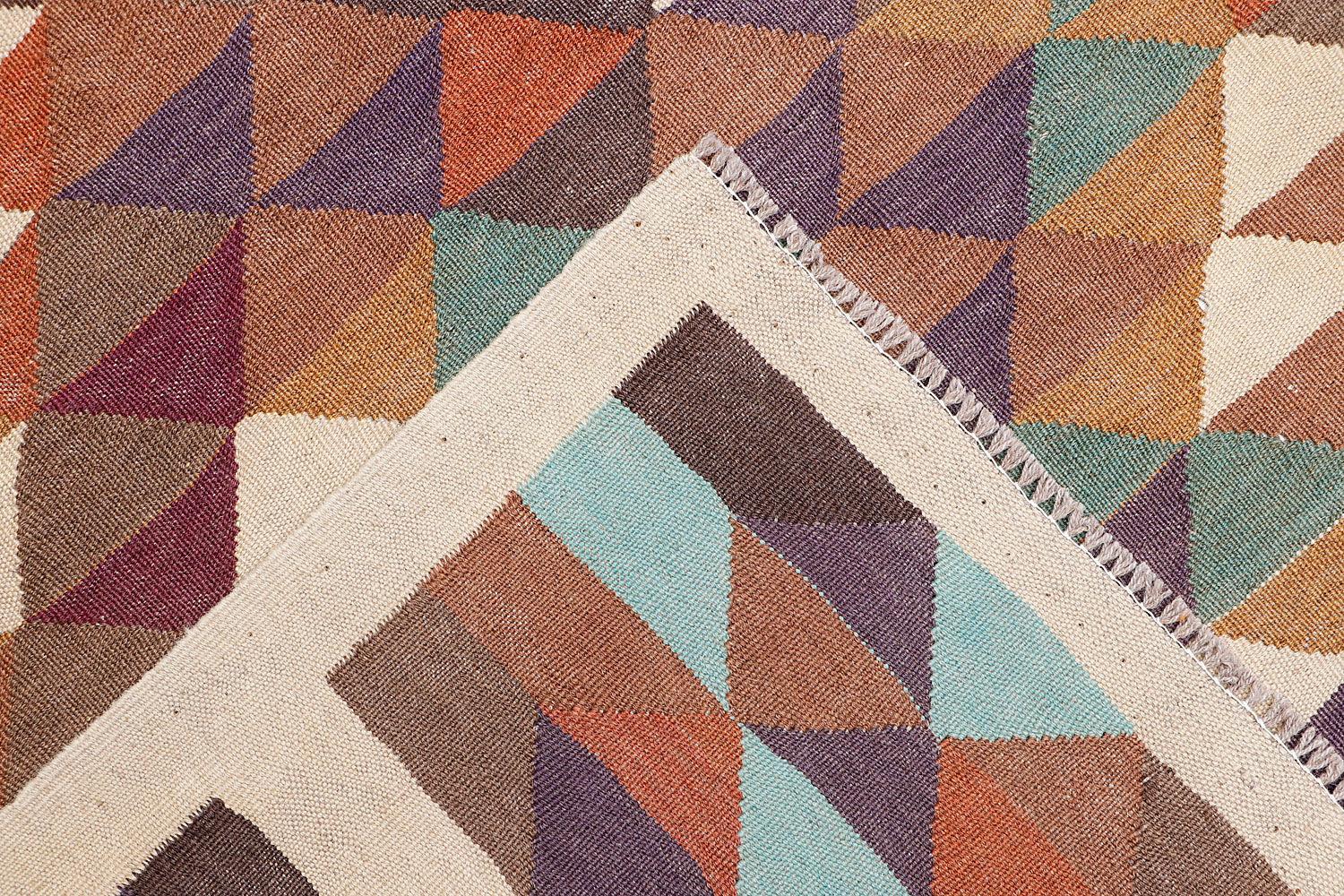 5' 6" X 8'  Multy Handmade Veggie Dye Kilim Rug Rectangular