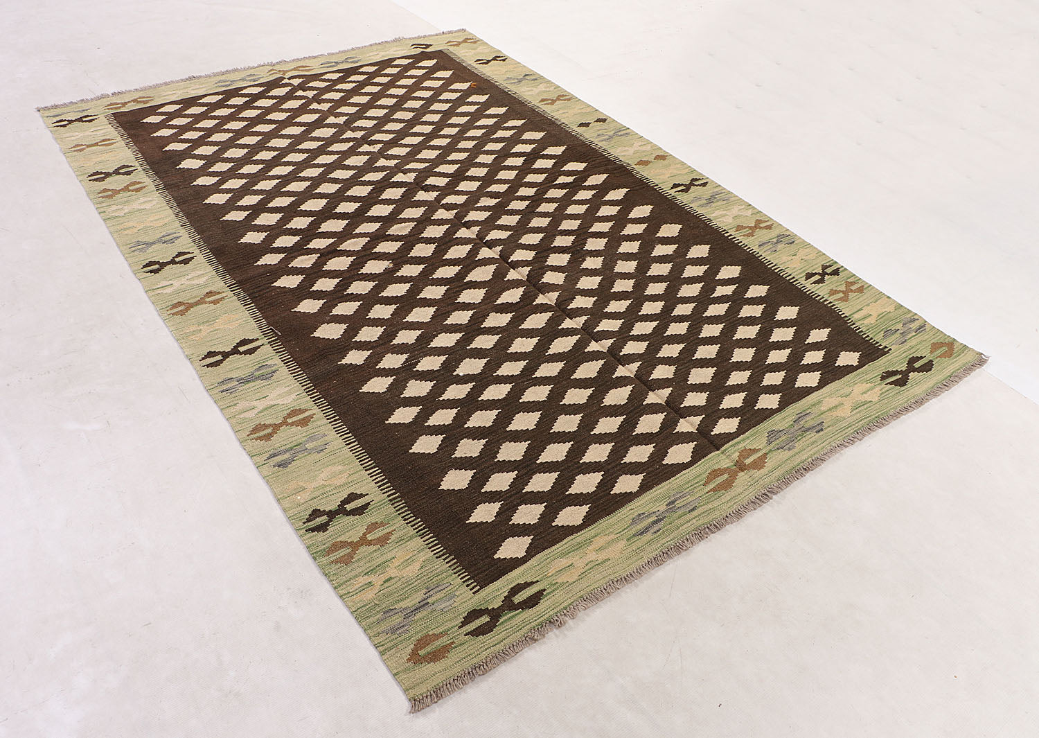 5' 6" X 8'  Multy Handmade Veggie Dye Kilim Rug Rectangular