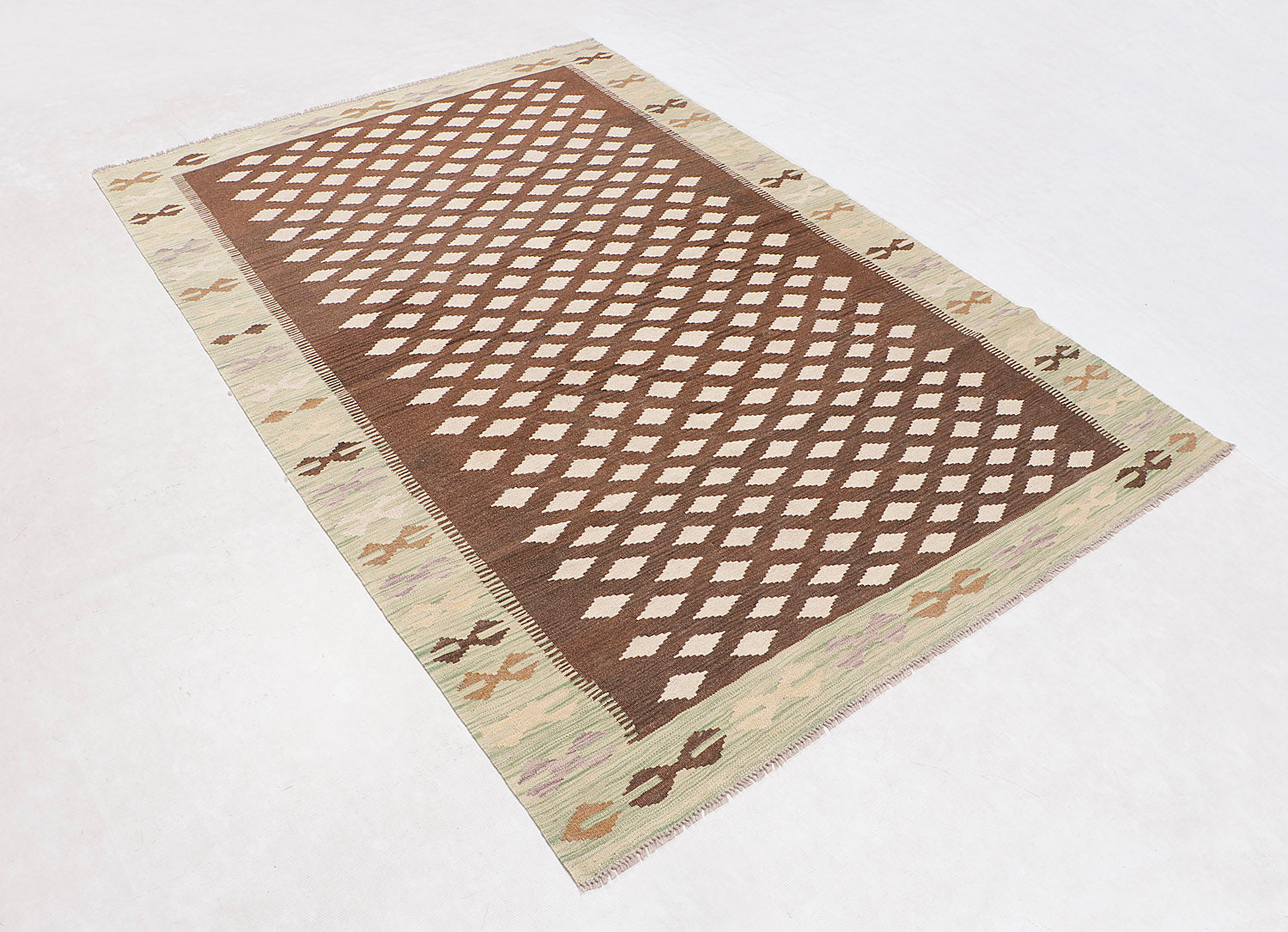 5' 6" X 8'  Multy Handmade Veggie Dye Kilim Rug Rectangular