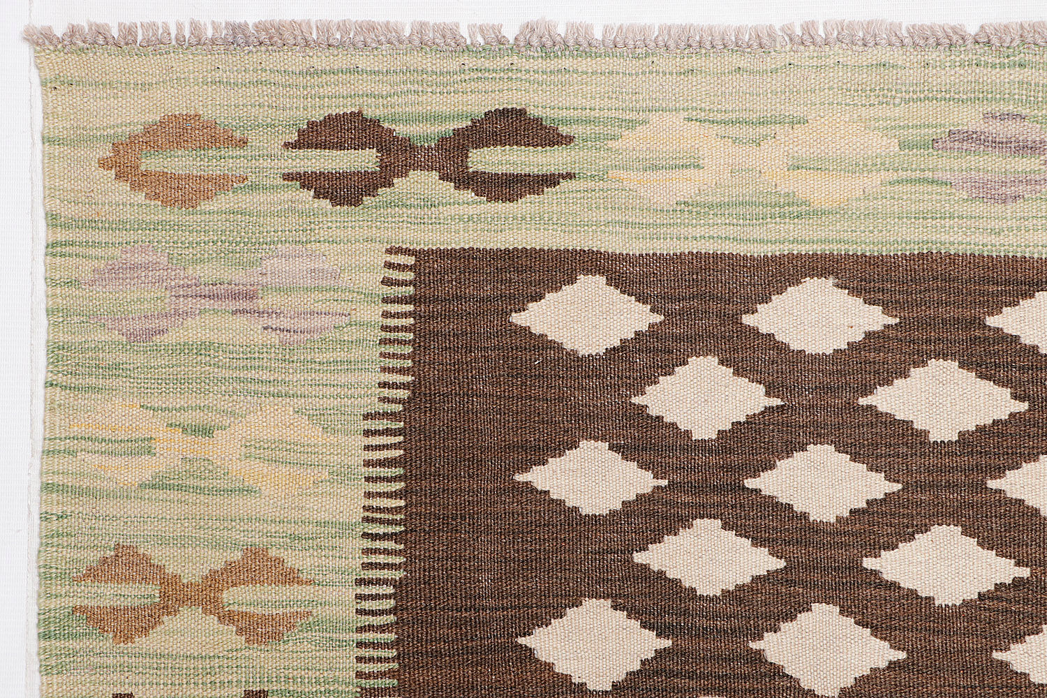 5' 6" X 8'  Multy Handmade Veggie Dye Kilim Rug Rectangular