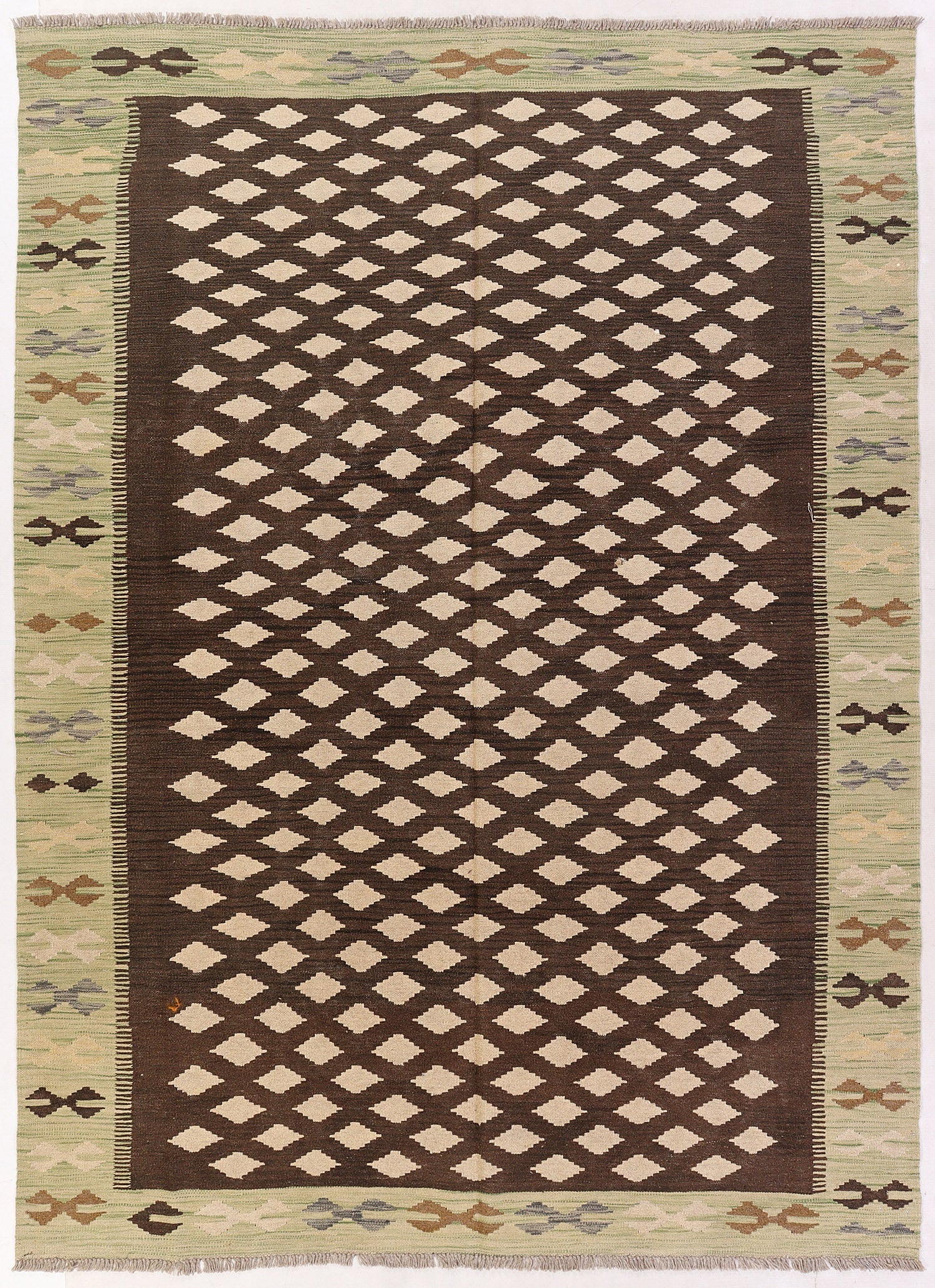 5' 6" X 8'  Multy Handmade Veggie Dye Kilim Rug Rectangular
