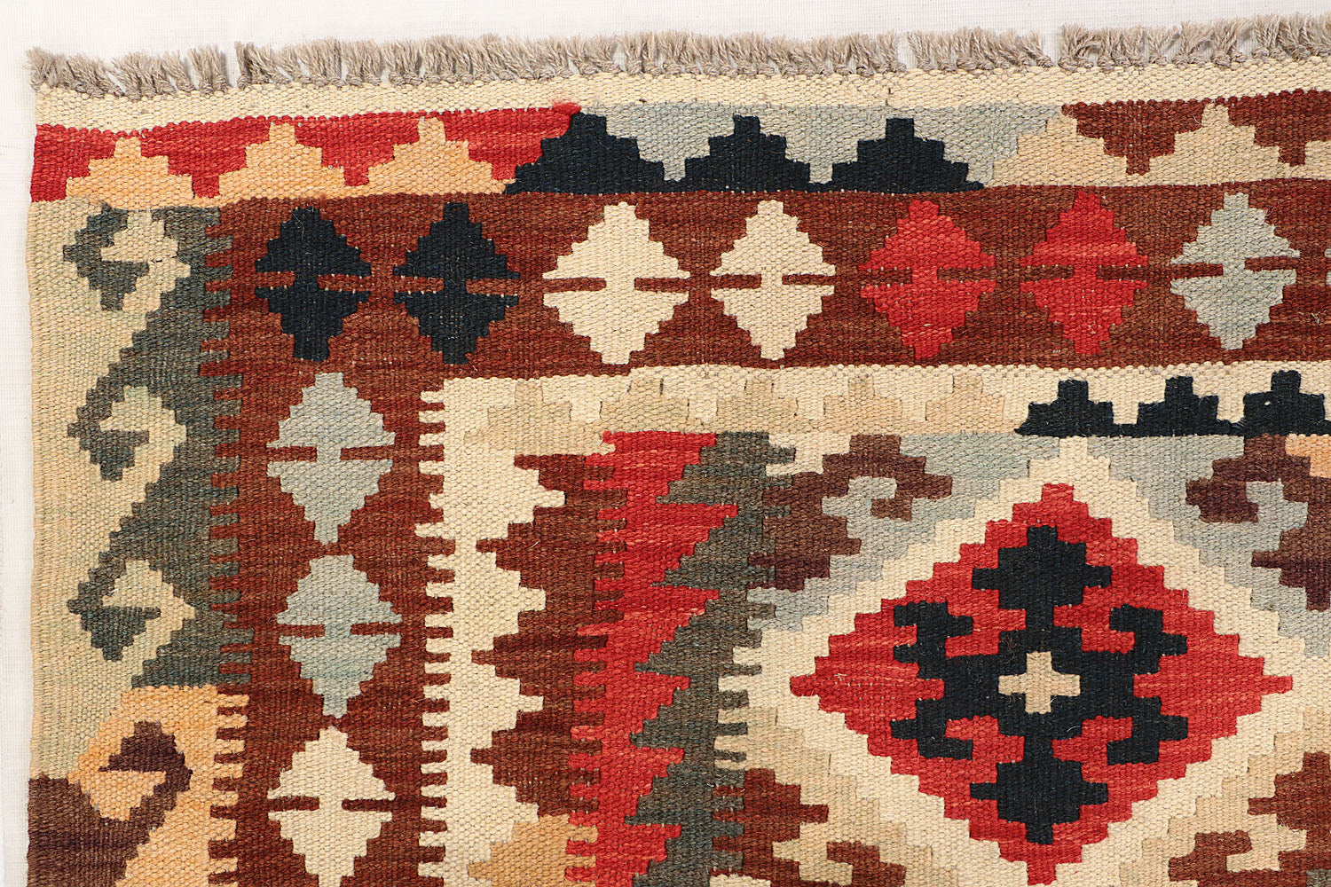 5' 6" X 8'  Multy Handmade Veggie Dye Kilim Rug Rectangular