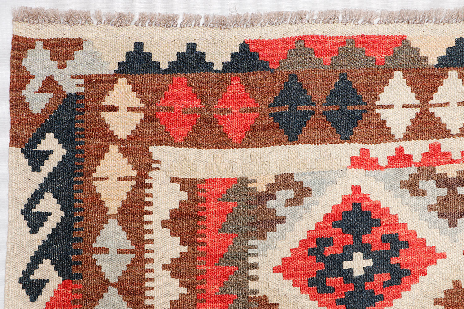 5' 6" X 8'  Multy Handmade Veggie Dye Kilim Rug Rectangular