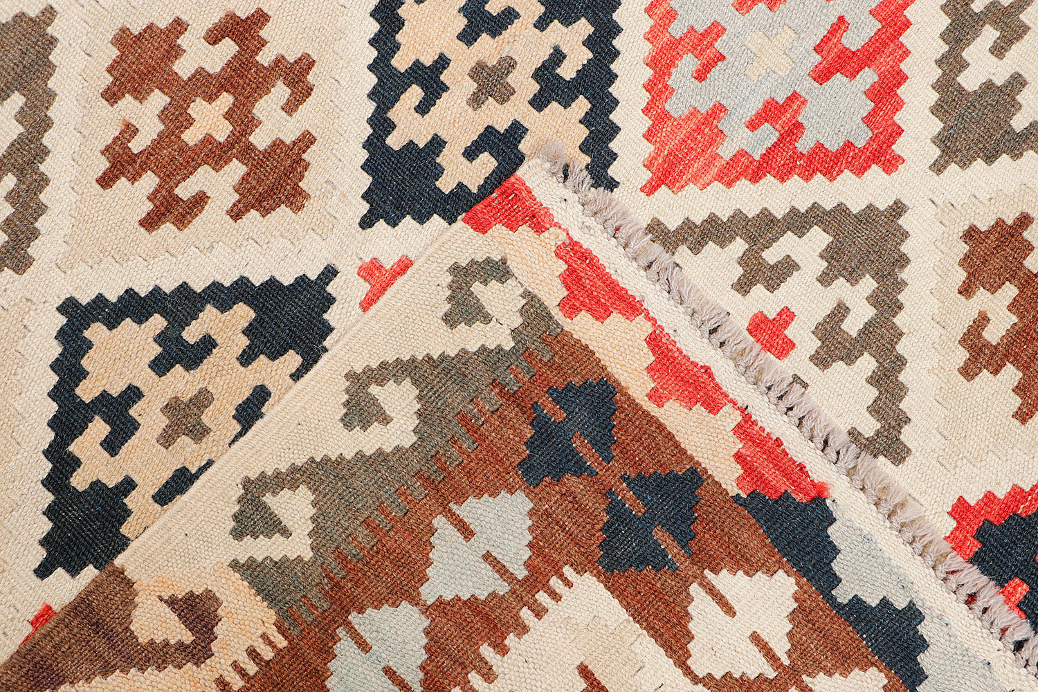 5' 6" X 8'  Multy Handmade Veggie Dye Kilim Rug Rectangular