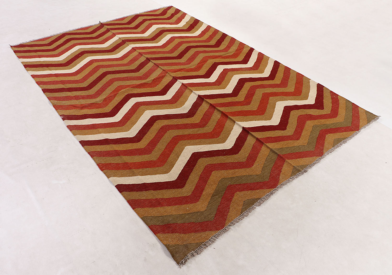 5' 6" X 8'  Multy Handmade Veggie Dye Kilim Rug Rectangular