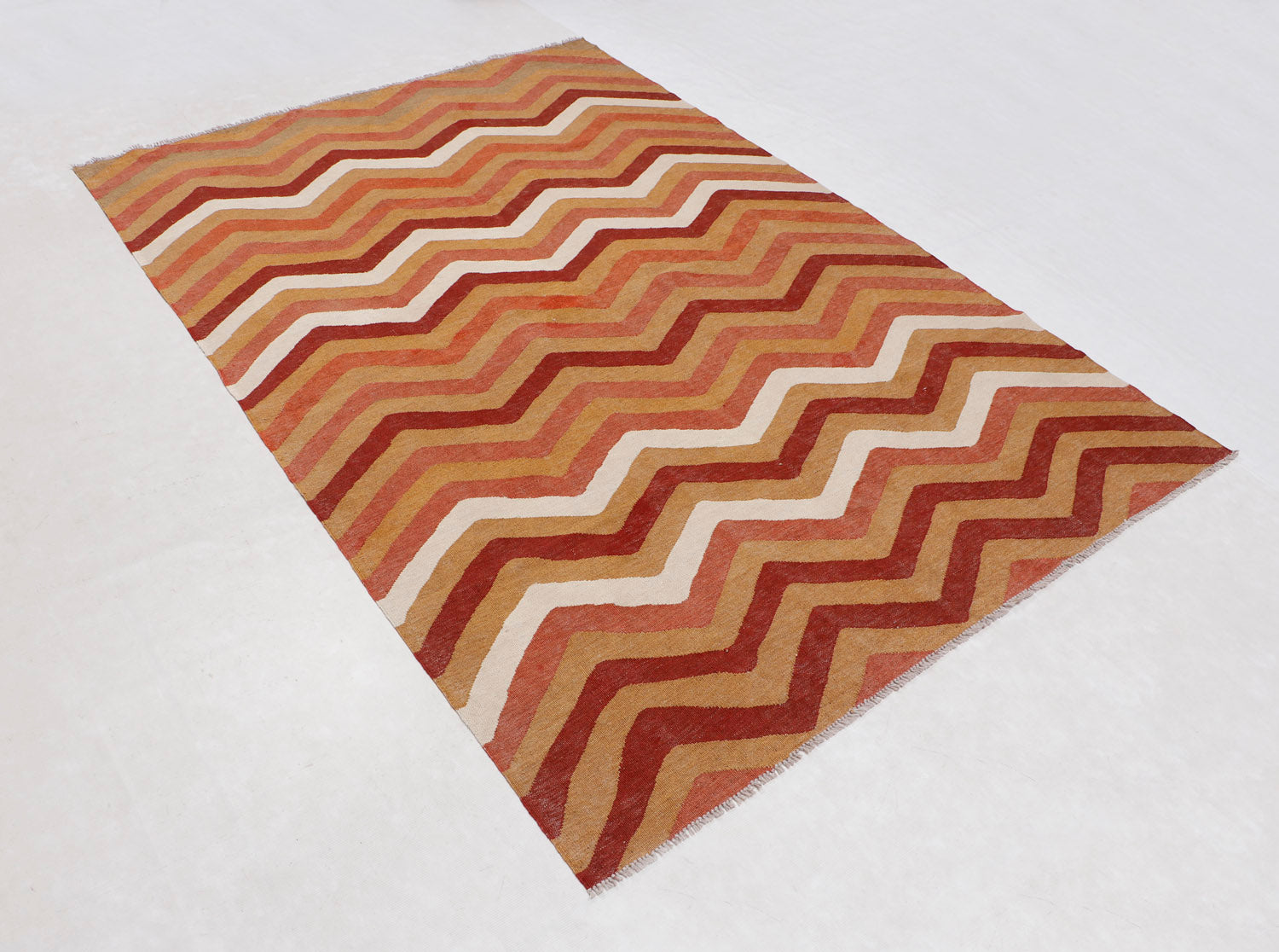 5' 6" X 8'  Multy Handmade Veggie Dye Kilim Rug Rectangular